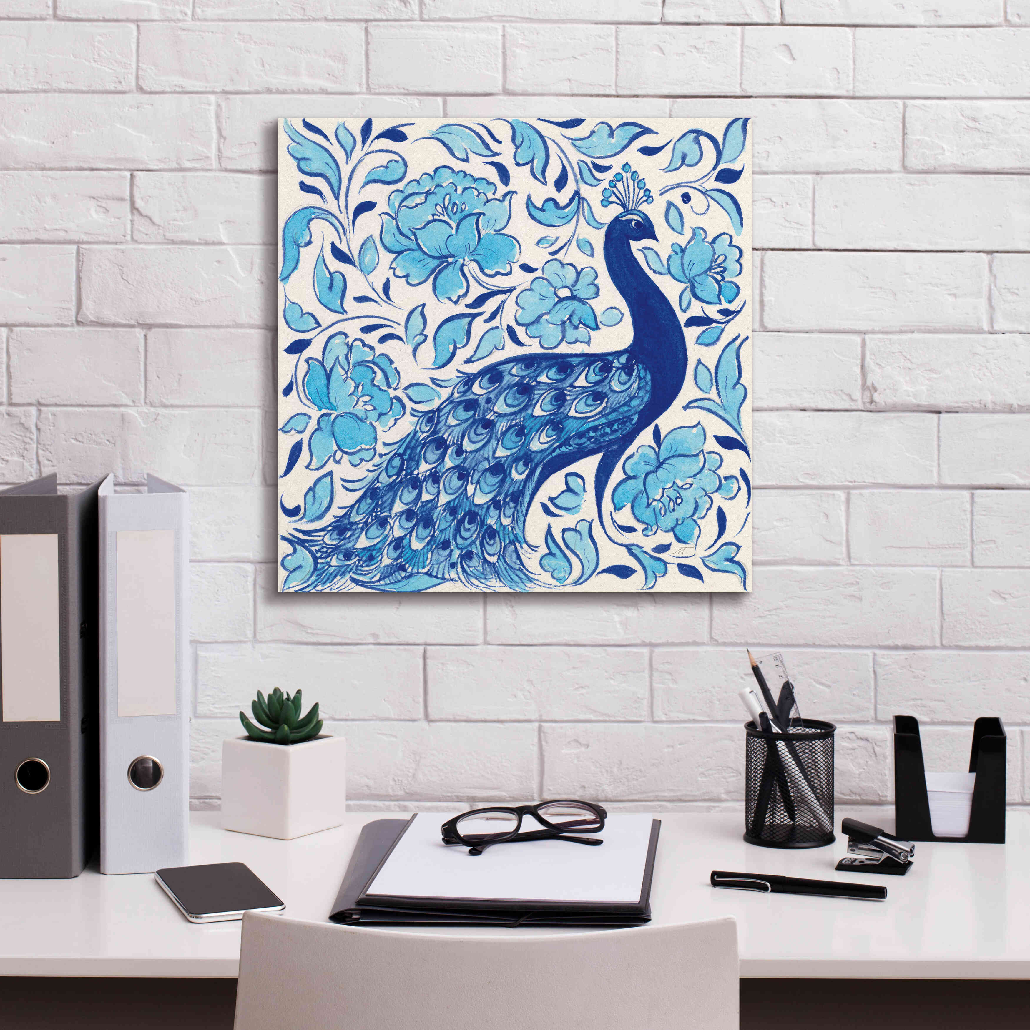'Peacock Garden IV' by Miranda Thomas, Giclee Canvas Wall Art,18x18
