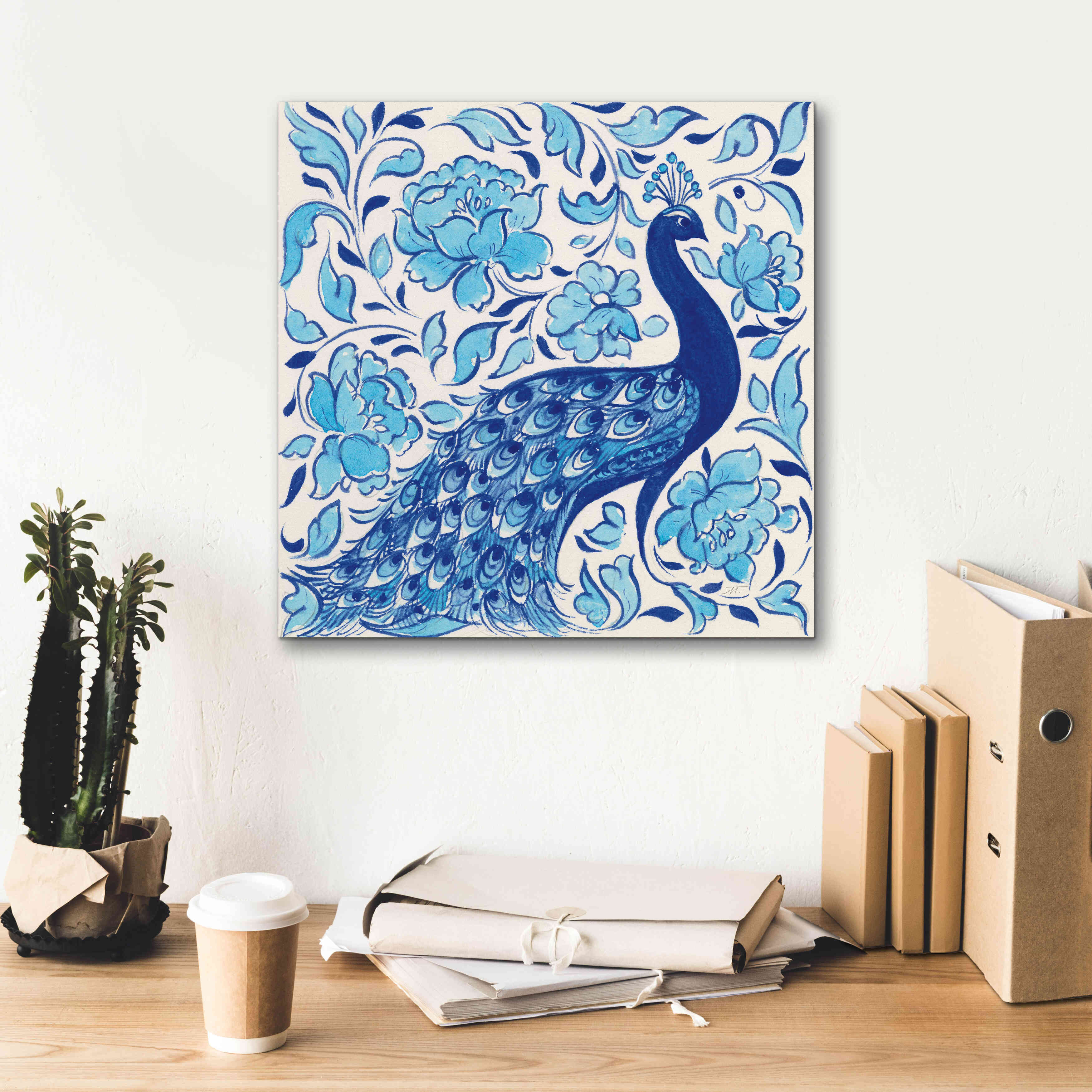 'Peacock Garden IV' by Miranda Thomas, Giclee Canvas Wall Art,18x18