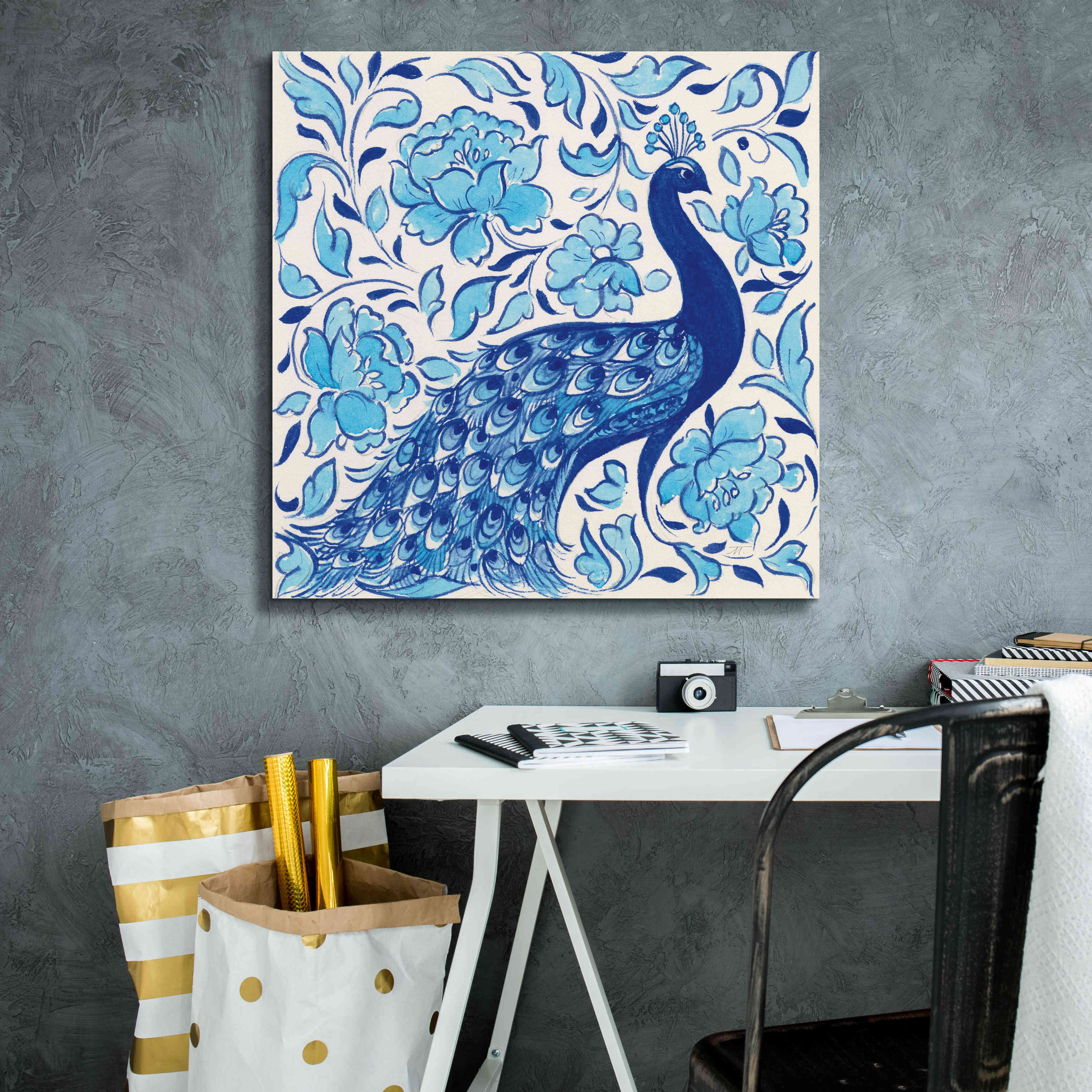 'Peacock Garden IV' by Miranda Thomas, Giclee Canvas Wall Art,26x26