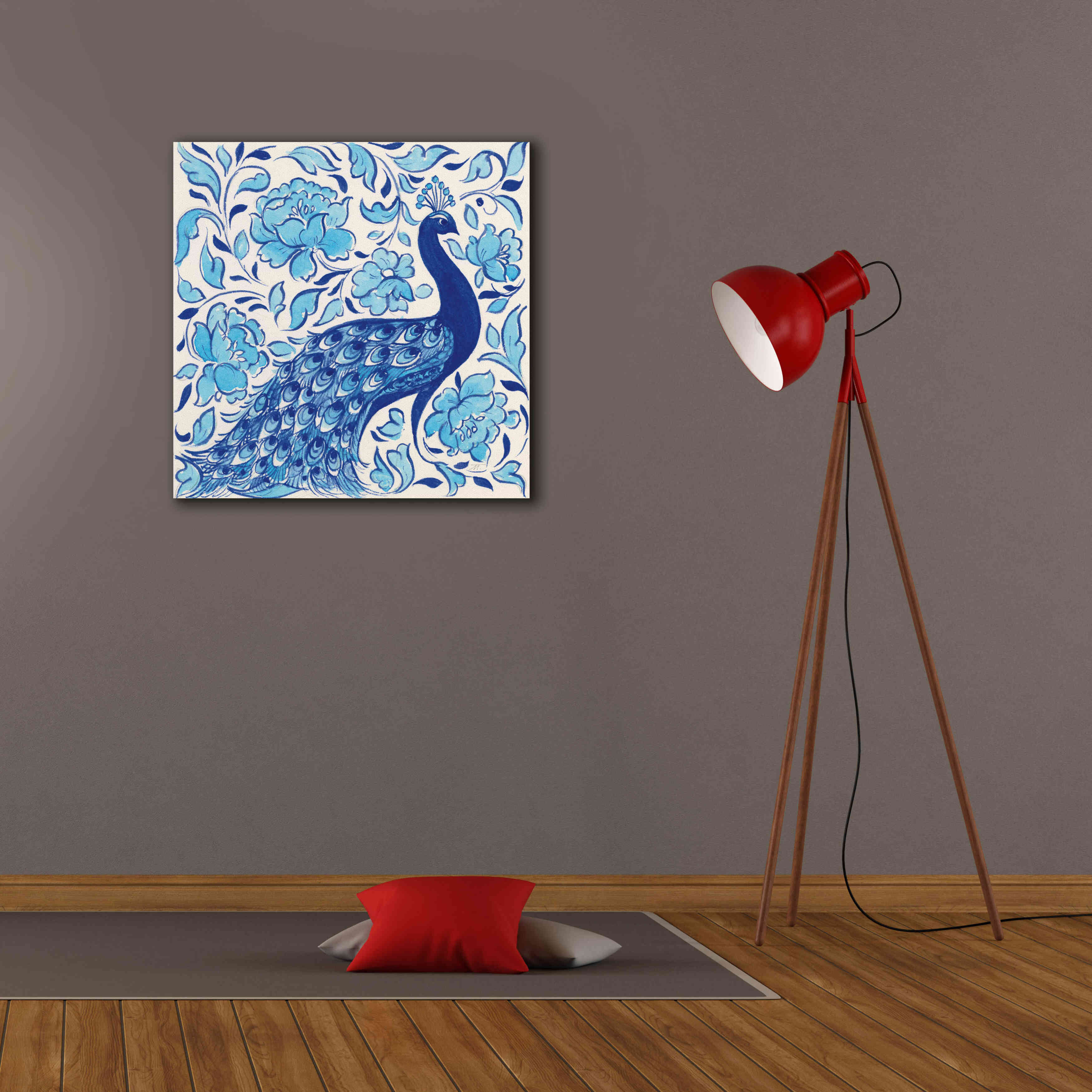 'Peacock Garden IV' by Miranda Thomas, Giclee Canvas Wall Art,26x26