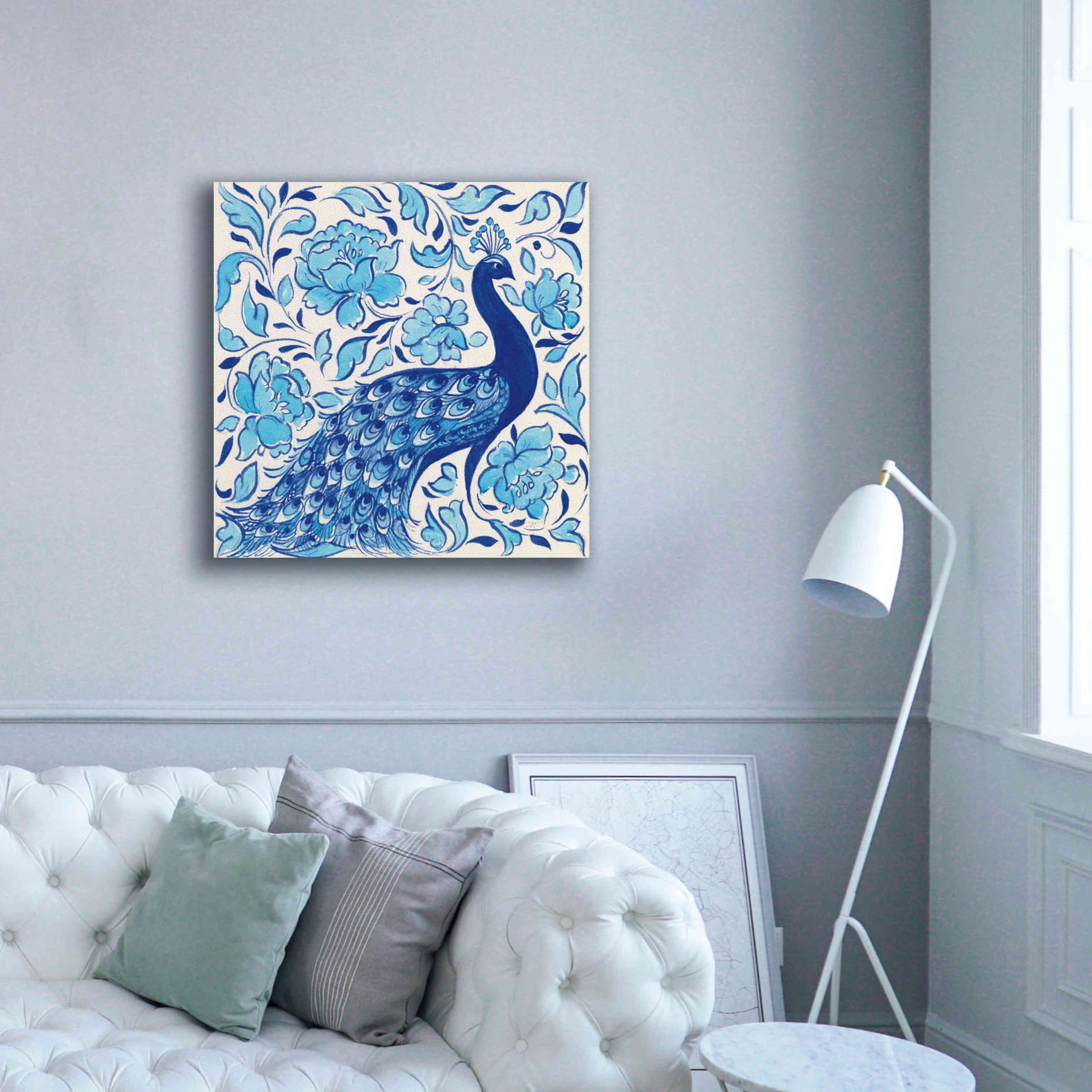 'Peacock Garden IV' by Miranda Thomas, Giclee Canvas Wall Art,37x37