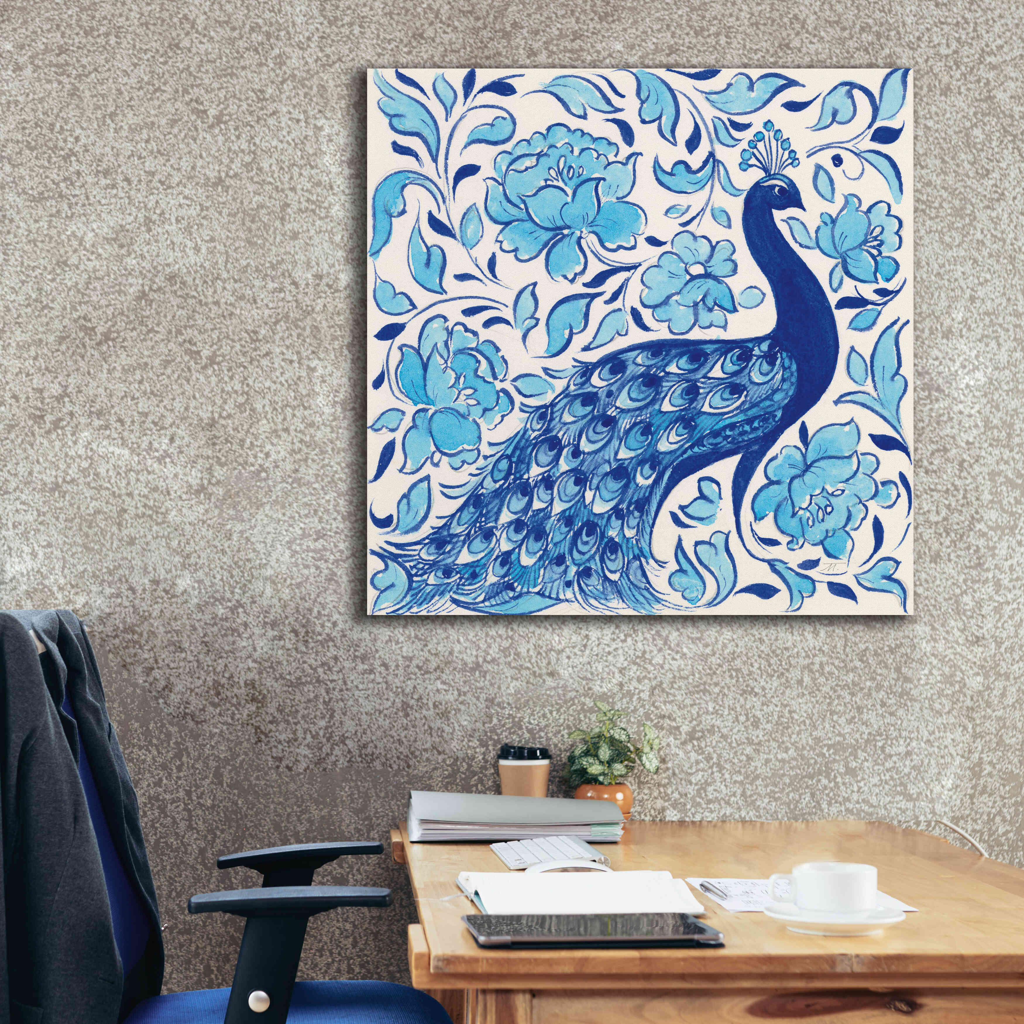 'Peacock Garden IV' by Miranda Thomas, Giclee Canvas Wall Art,37x37