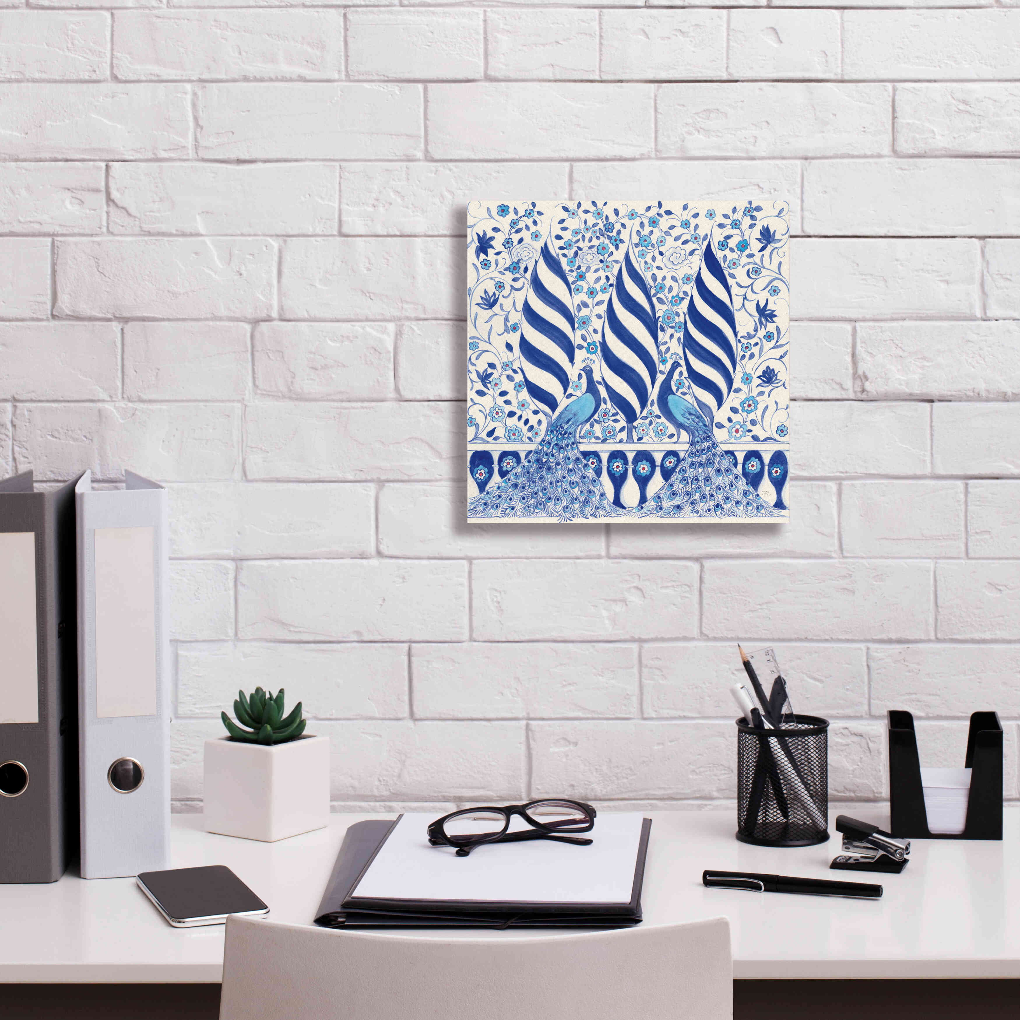 'Peacock Garden V' by Miranda Thomas, Giclee Canvas Wall Art,12x12