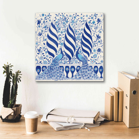 Image of 'Peacock Garden V' by Miranda Thomas, Giclee Canvas Wall Art,18x18