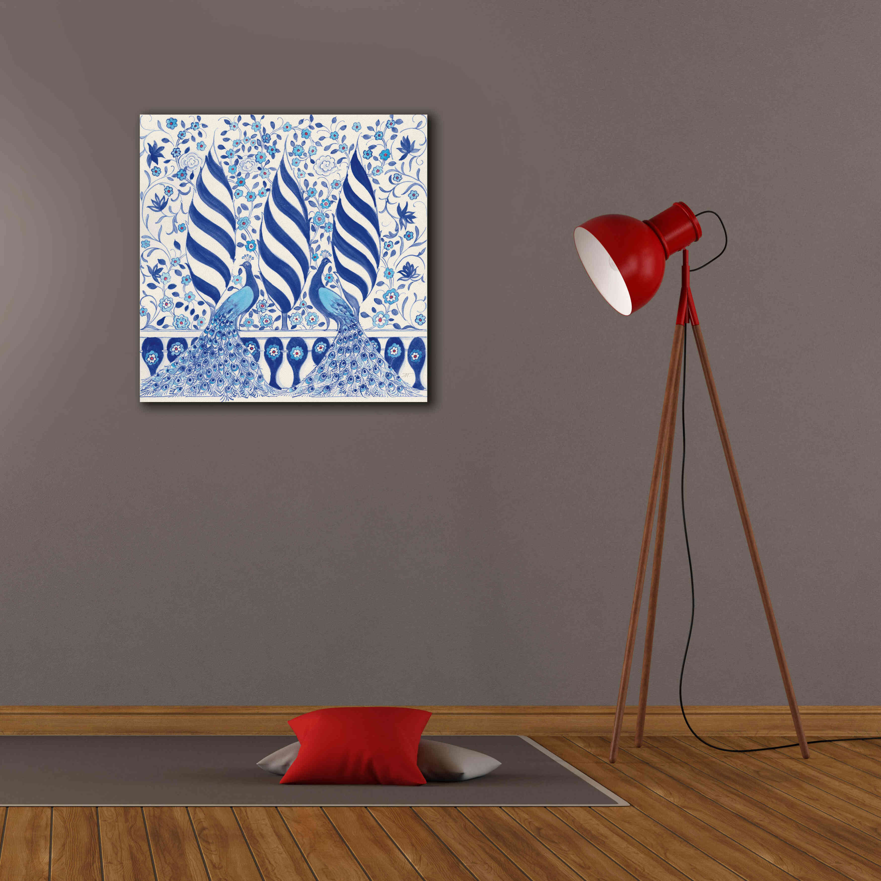 'Peacock Garden V' by Miranda Thomas, Giclee Canvas Wall Art,26x26