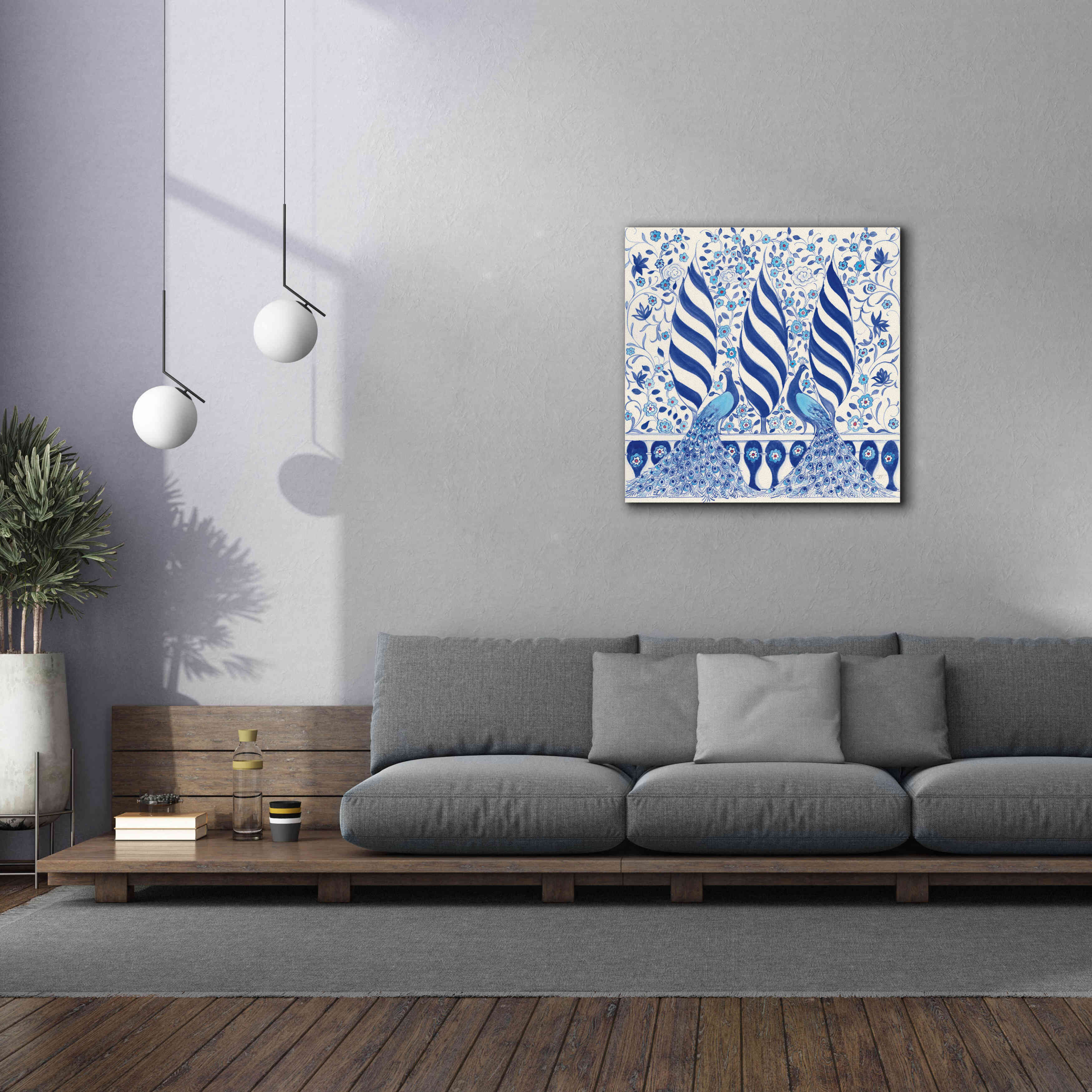 'Peacock Garden V' by Miranda Thomas, Giclee Canvas Wall Art,37x37