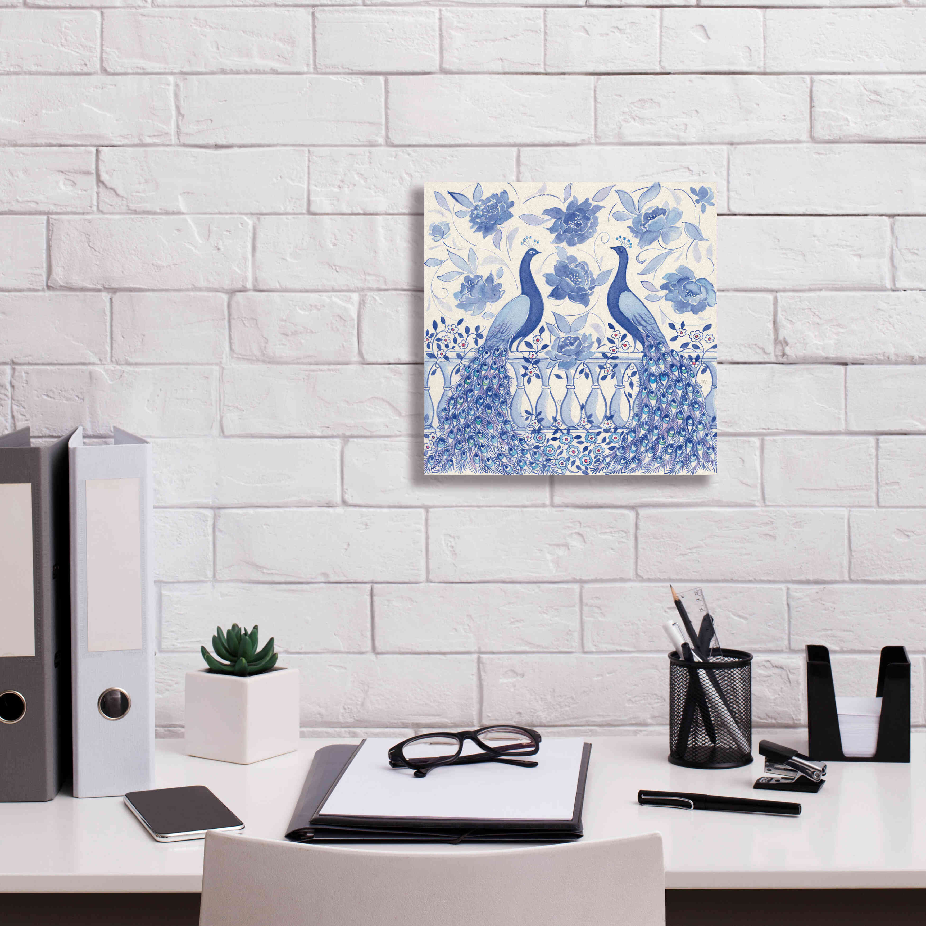 'Peacock Garden VI' by Miranda Thomas, Giclee Canvas Wall Art,12x12