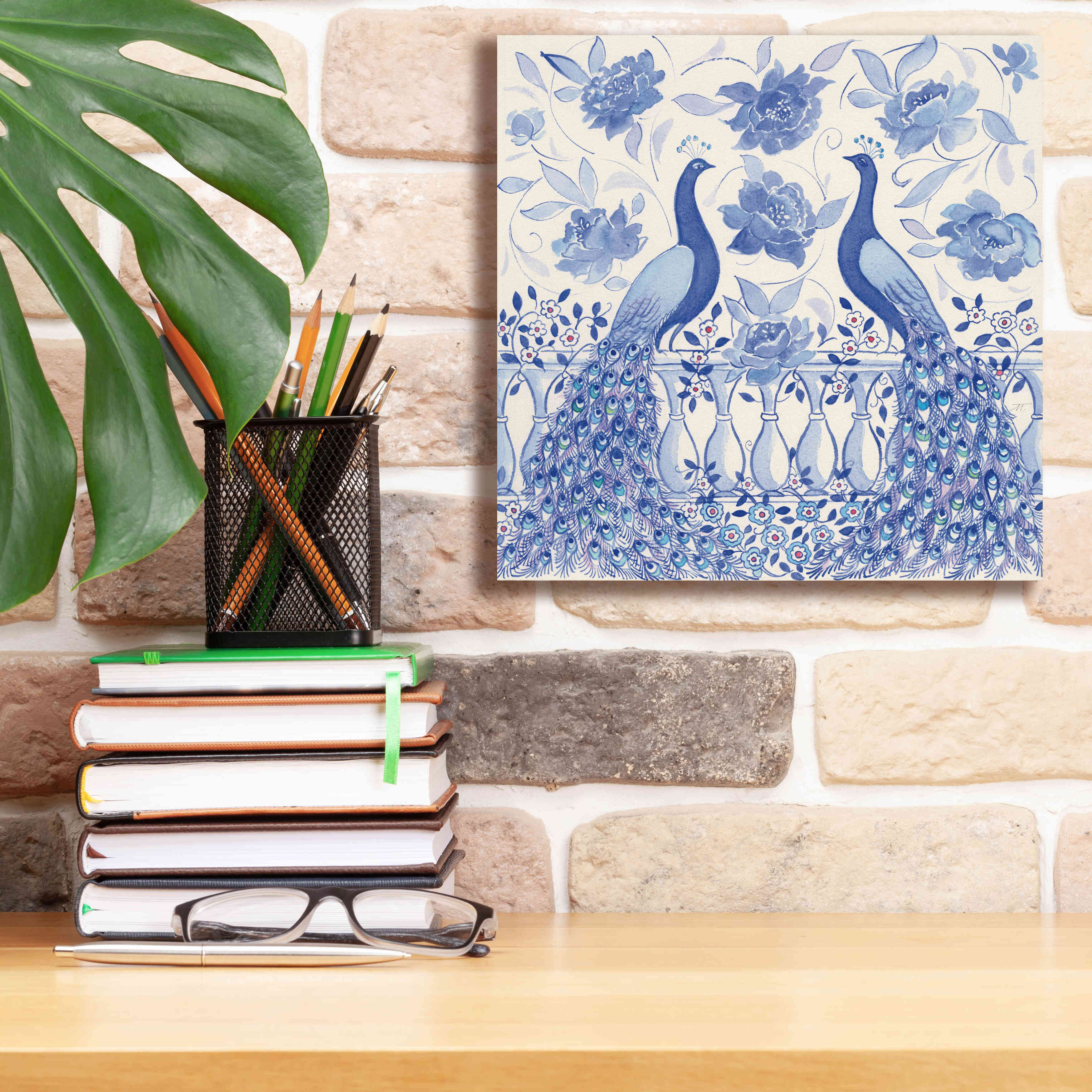 'Peacock Garden VI' by Miranda Thomas, Giclee Canvas Wall Art,12x12
