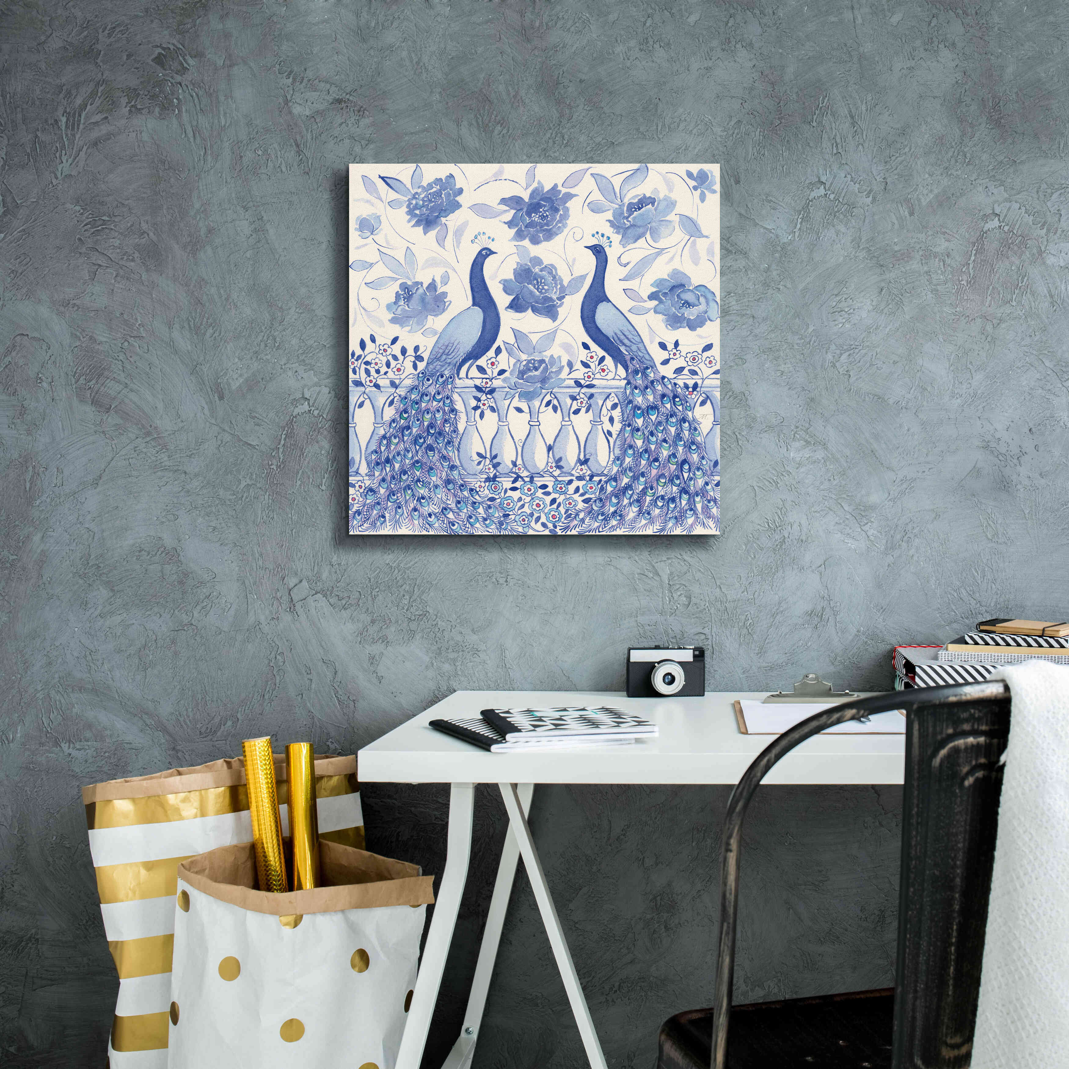 'Peacock Garden VI' by Miranda Thomas, Giclee Canvas Wall Art,18x18