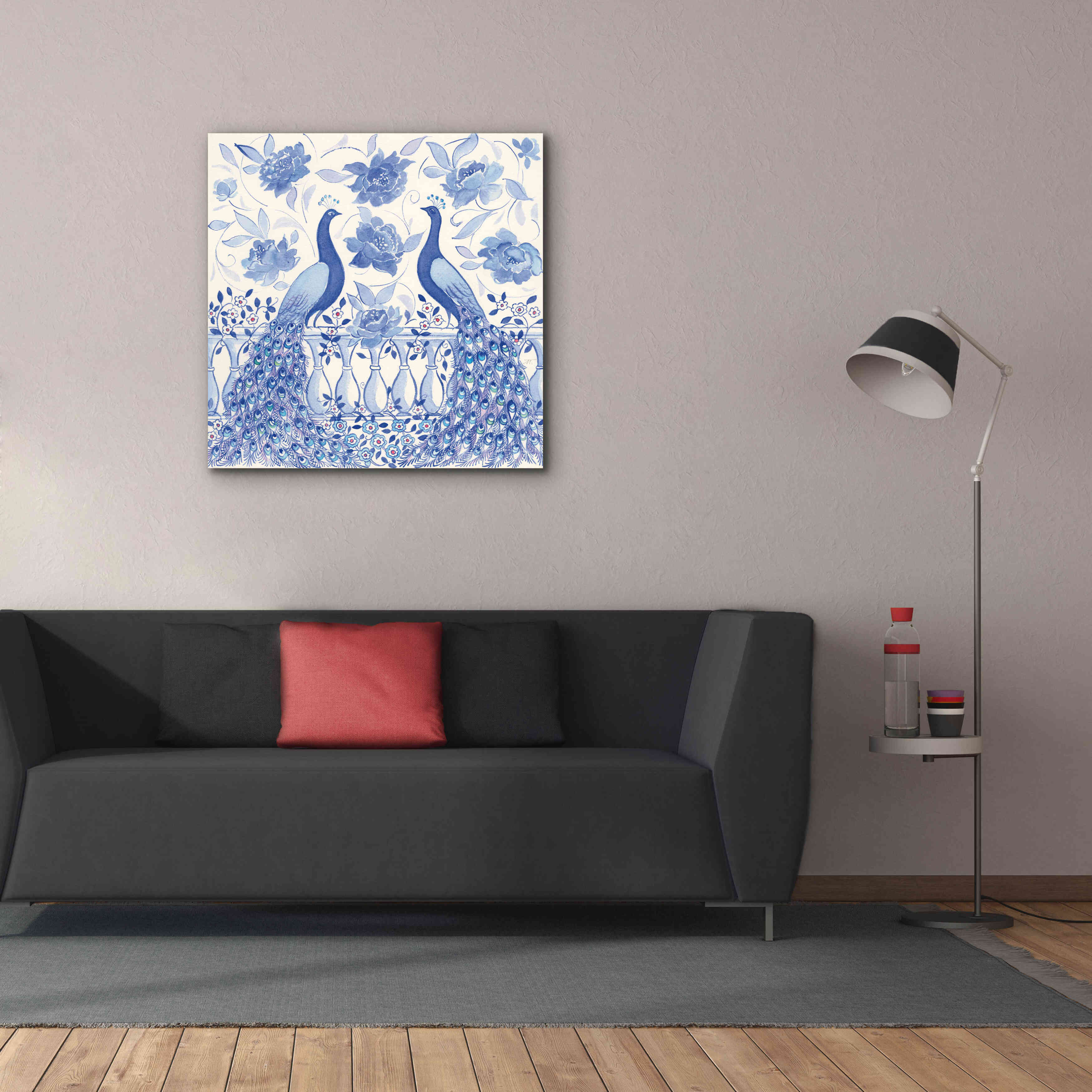 'Peacock Garden VI' by Miranda Thomas, Giclee Canvas Wall Art,37x37