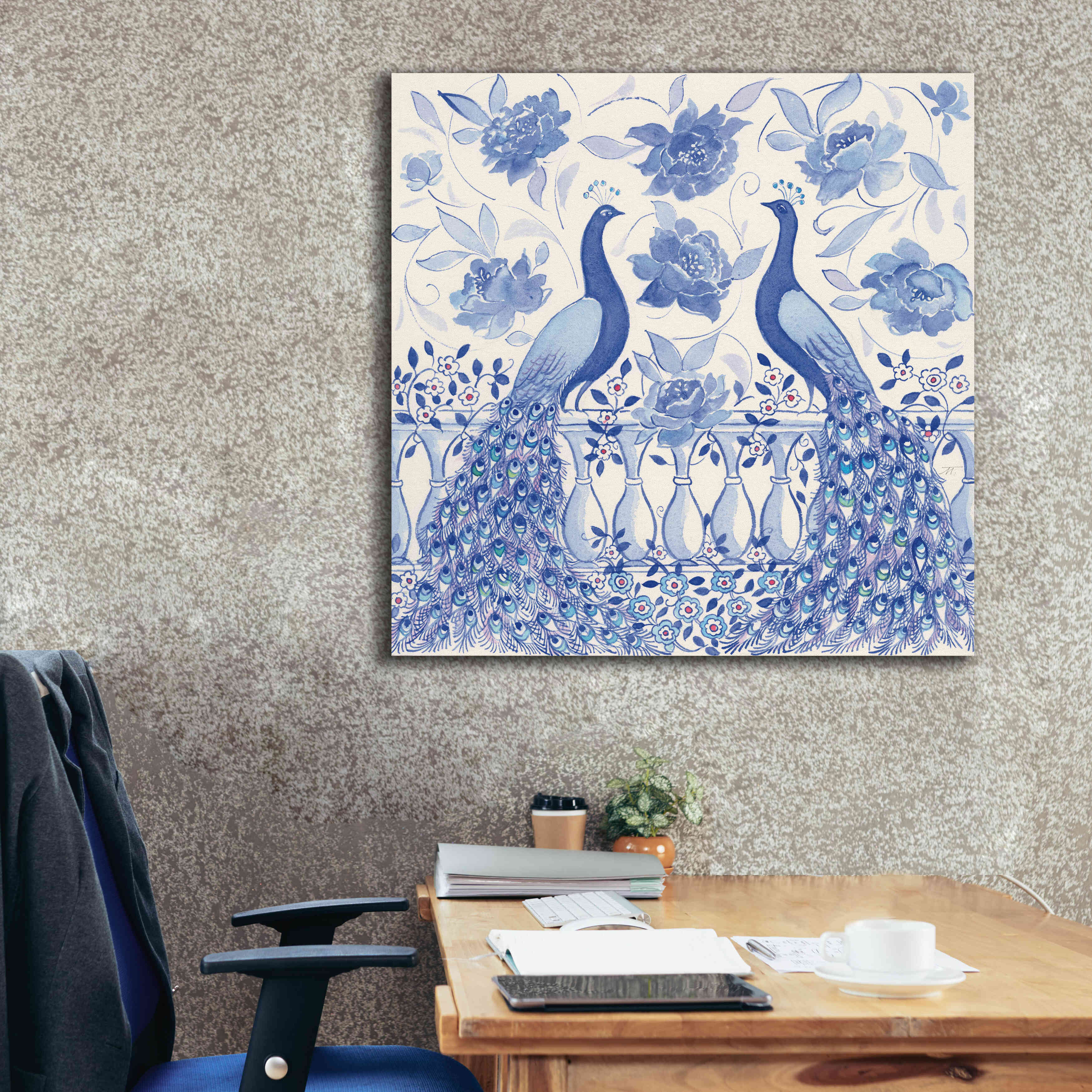 'Peacock Garden VI' by Miranda Thomas, Giclee Canvas Wall Art,37x37