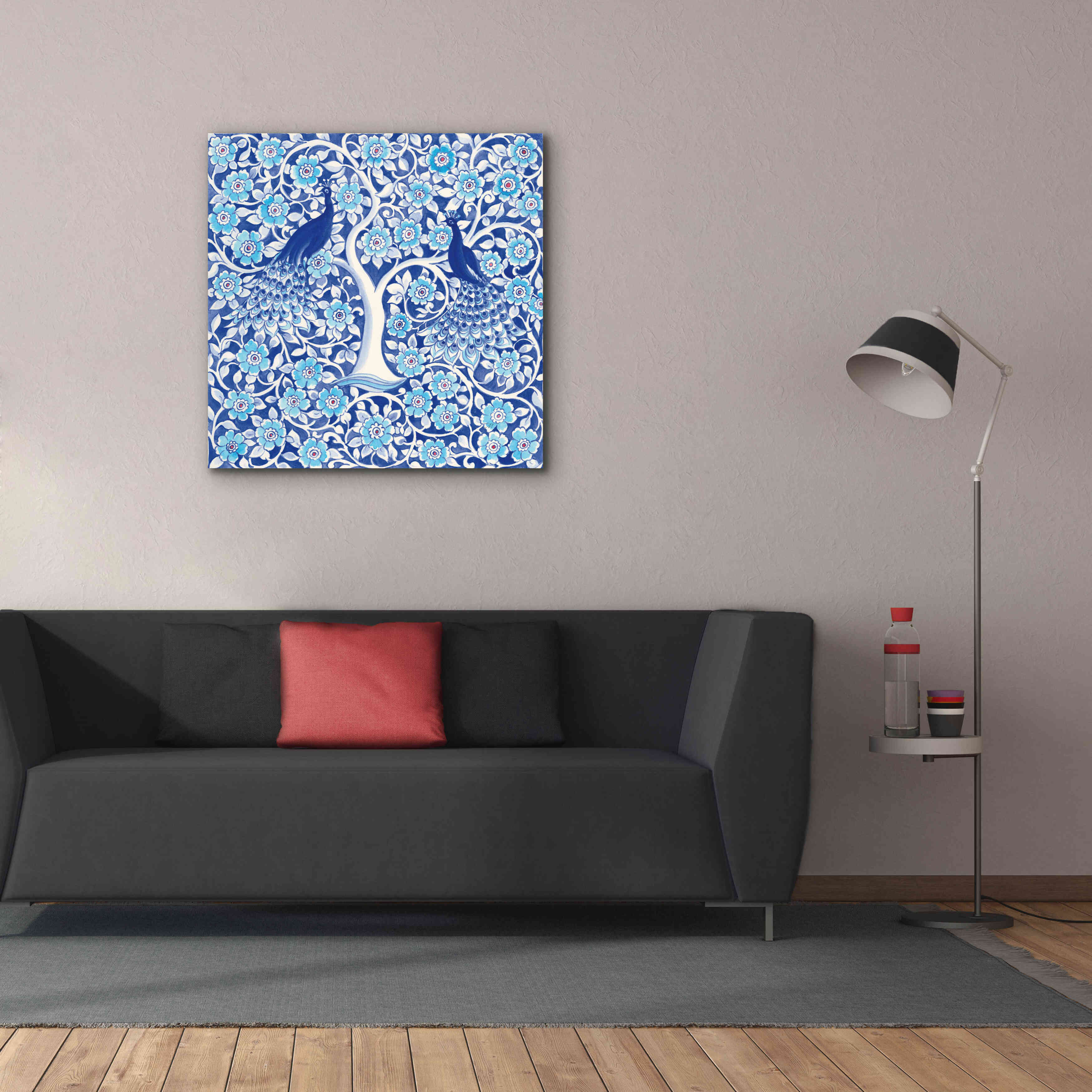 'Peacock Garden VII' by Miranda Thomas, Giclee Canvas Wall Art,37x37
