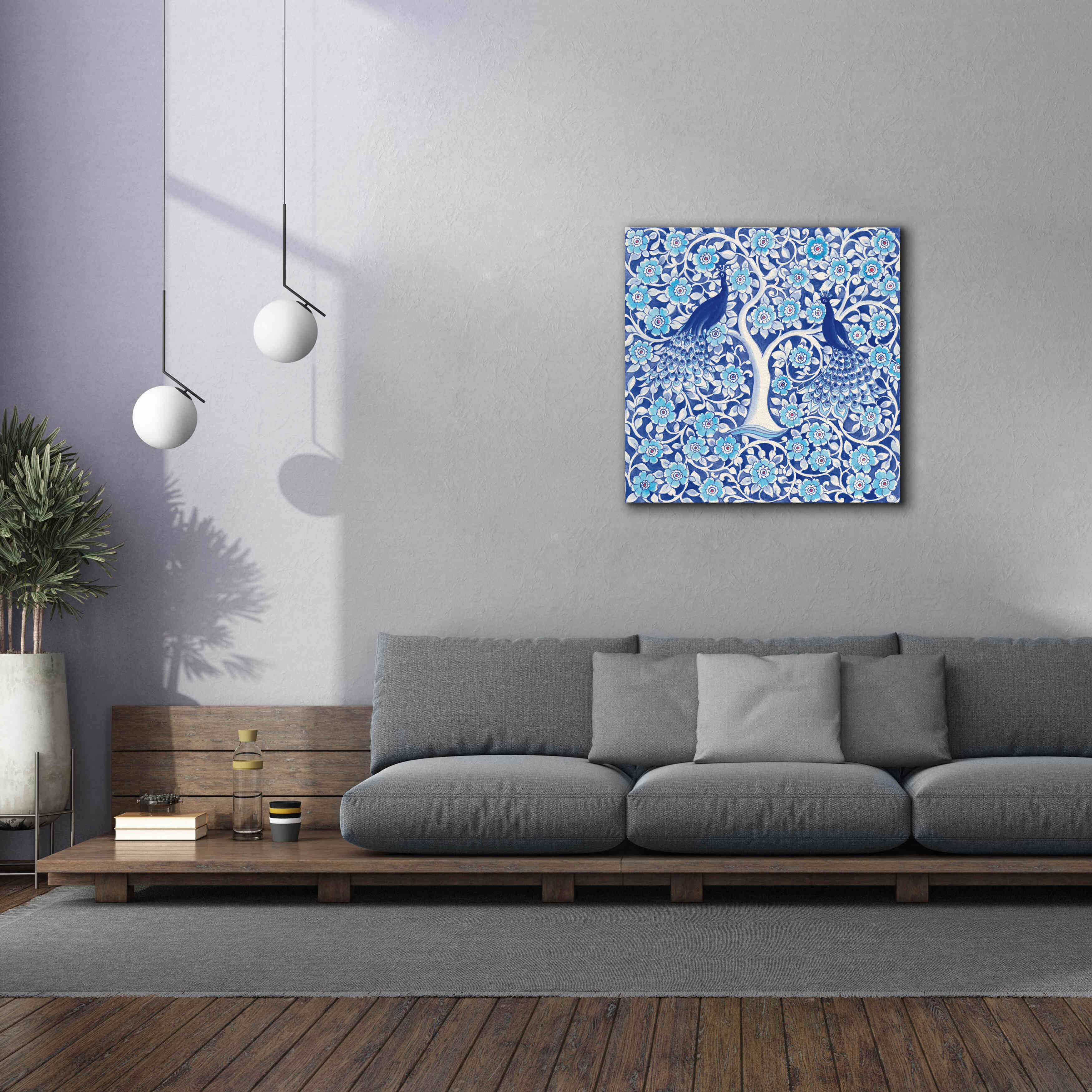 'Peacock Garden VII' by Miranda Thomas, Giclee Canvas Wall Art,37x37