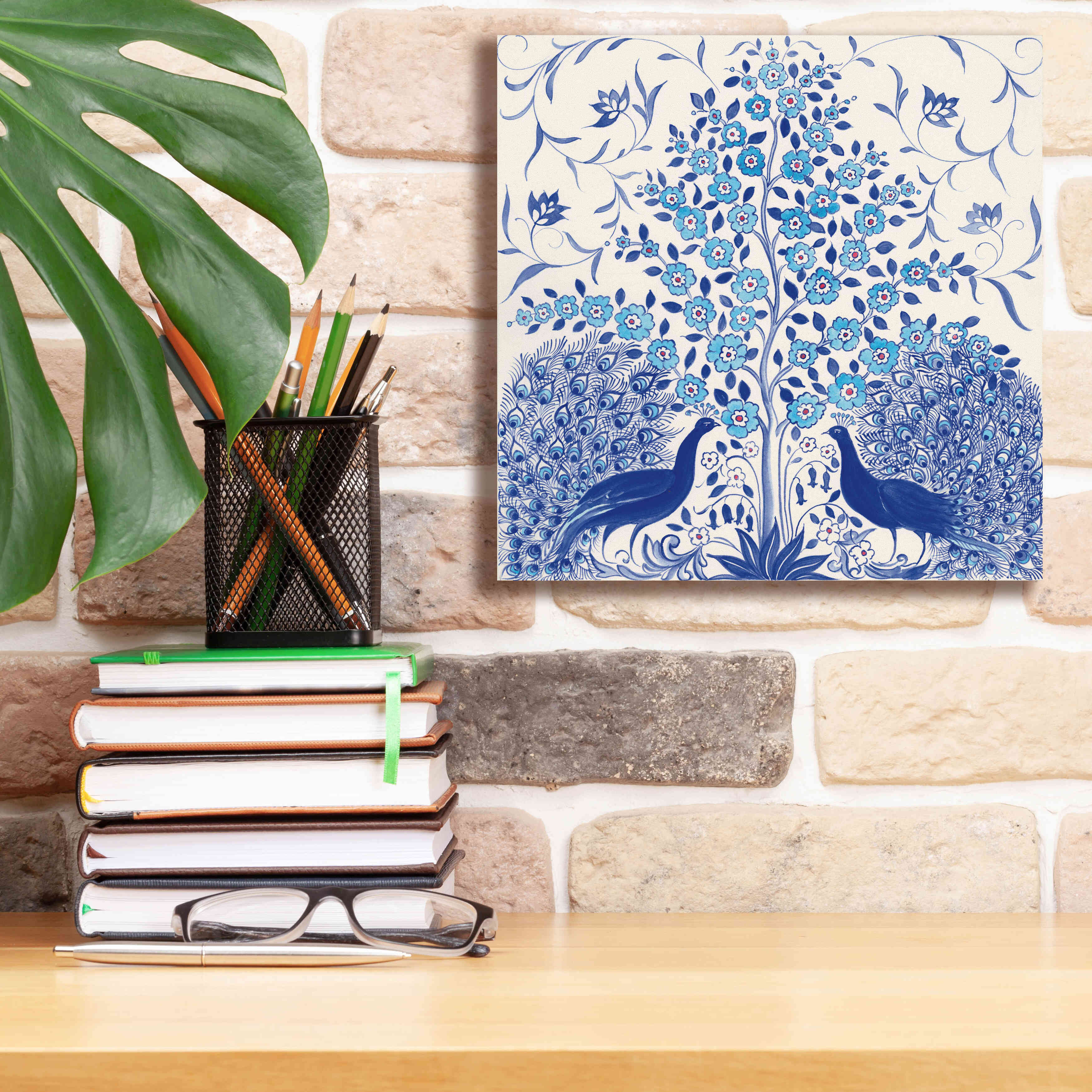 'Peacock Garden VIII' by Miranda Thomas, Giclee Canvas Wall Art,12x12