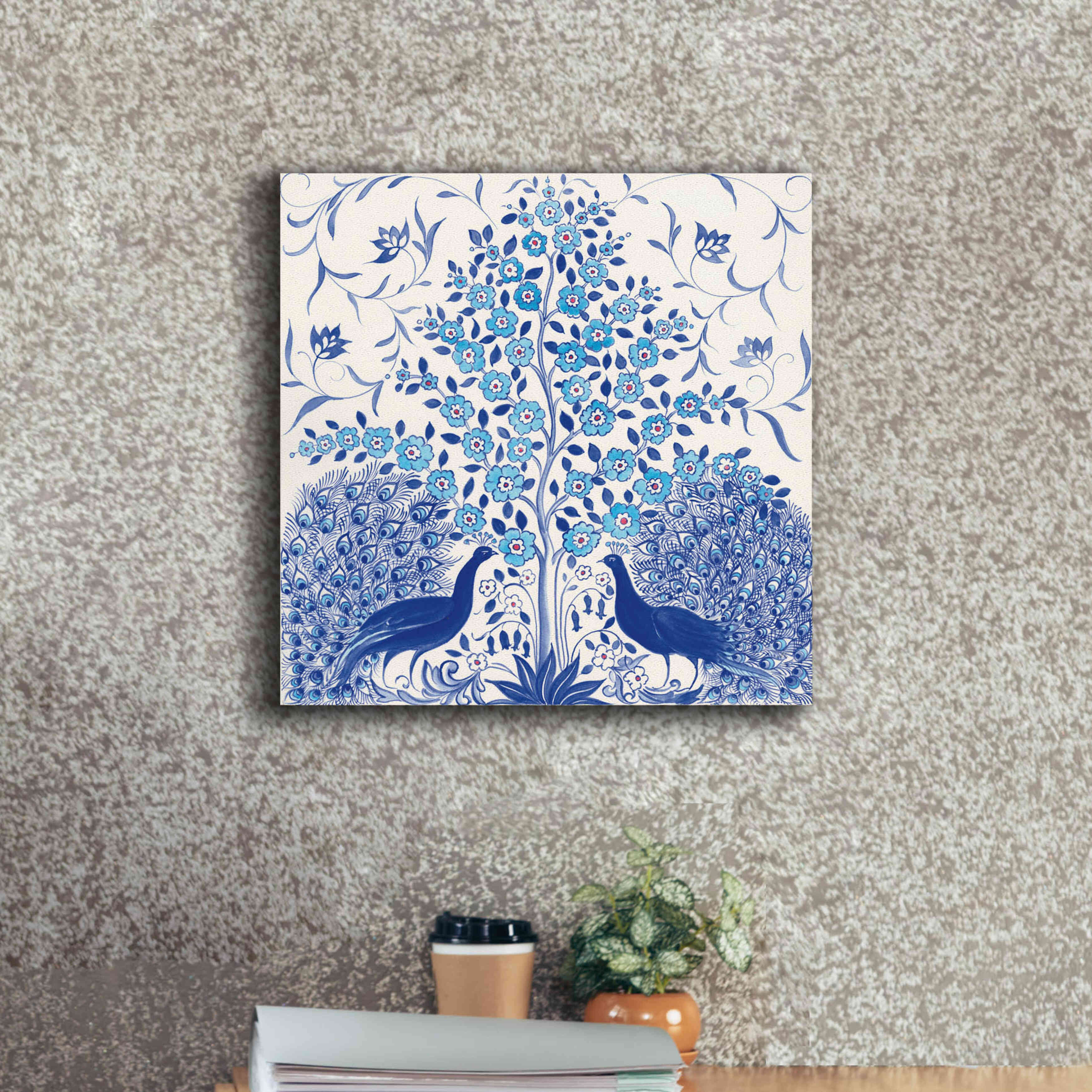 'Peacock Garden VIII' by Miranda Thomas, Giclee Canvas Wall Art,18x18
