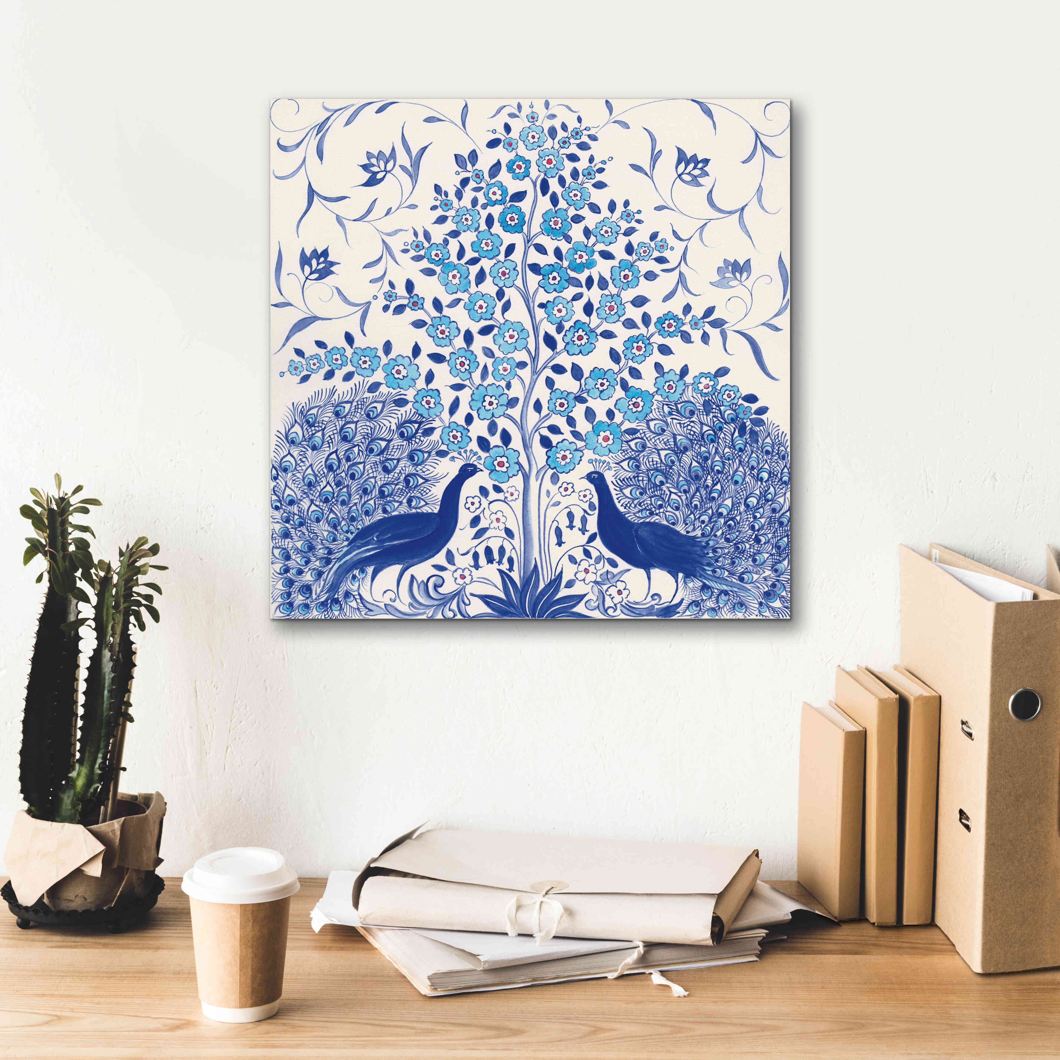 'Peacock Garden VIII' by Miranda Thomas, Giclee Canvas Wall Art,18x18
