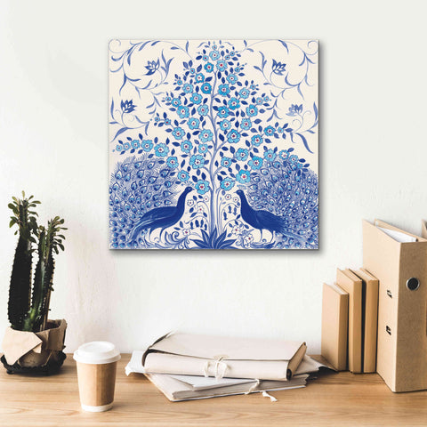 Image of 'Peacock Garden VIII' by Miranda Thomas, Giclee Canvas Wall Art,18x18