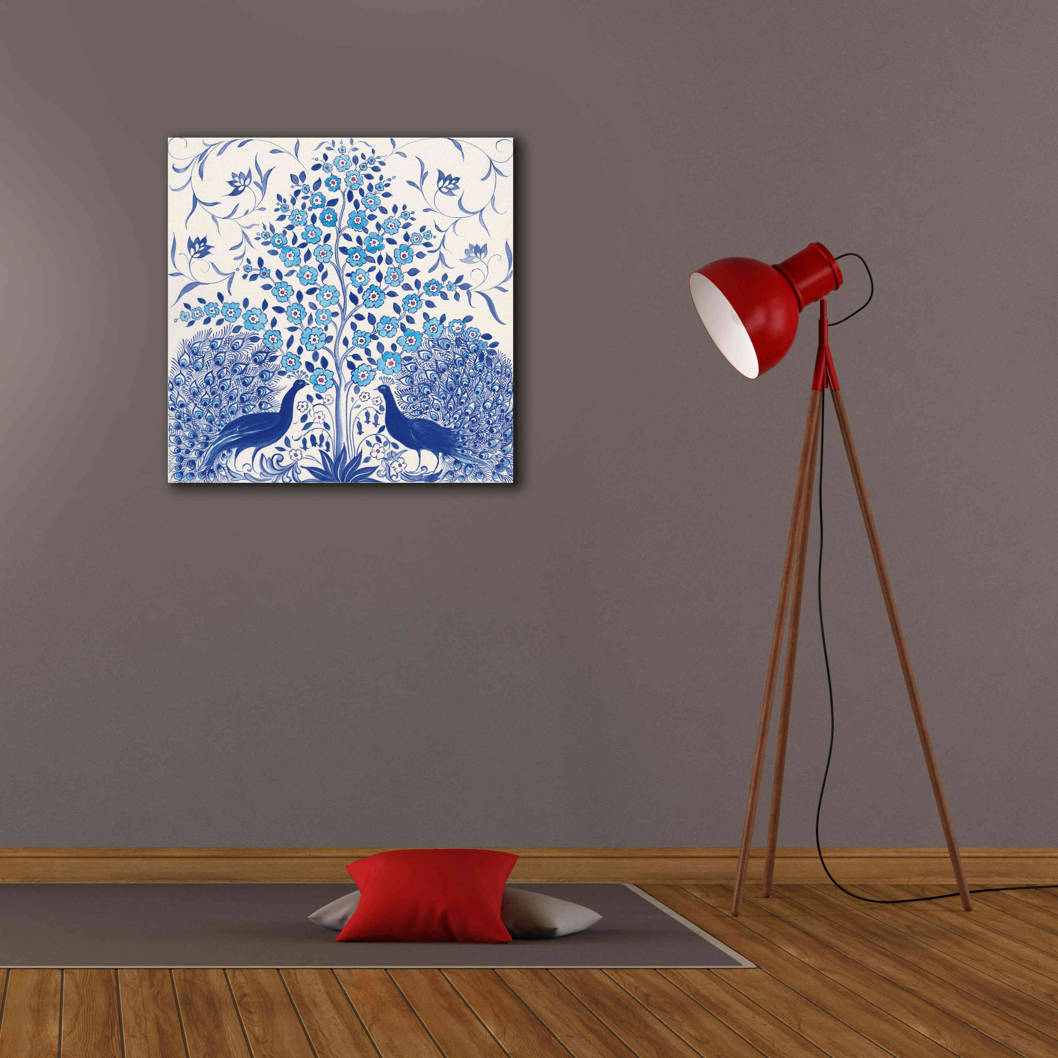 'Peacock Garden VIII' by Miranda Thomas, Giclee Canvas Wall Art,26x26