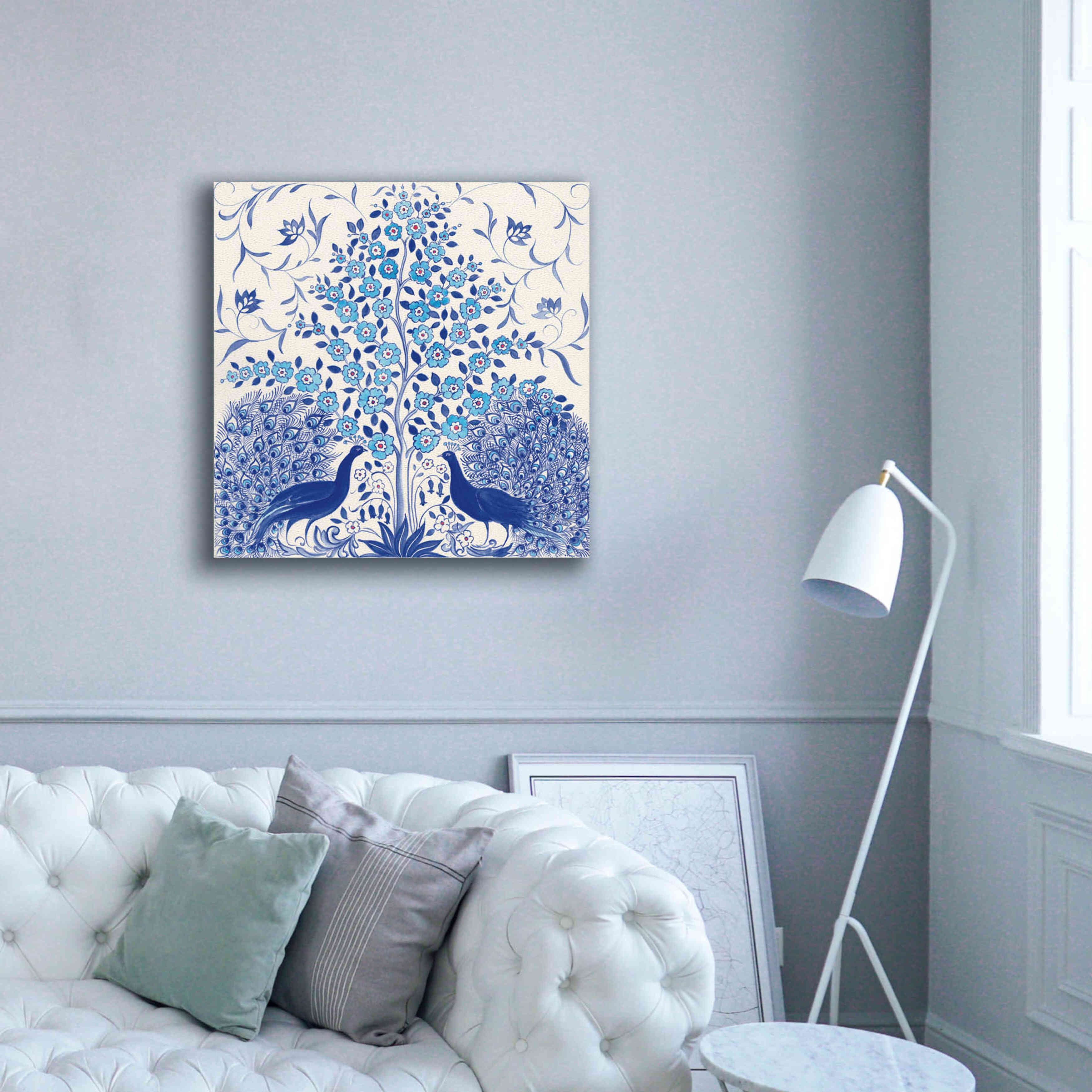 'Peacock Garden VIII' by Miranda Thomas, Giclee Canvas Wall Art,37x37
