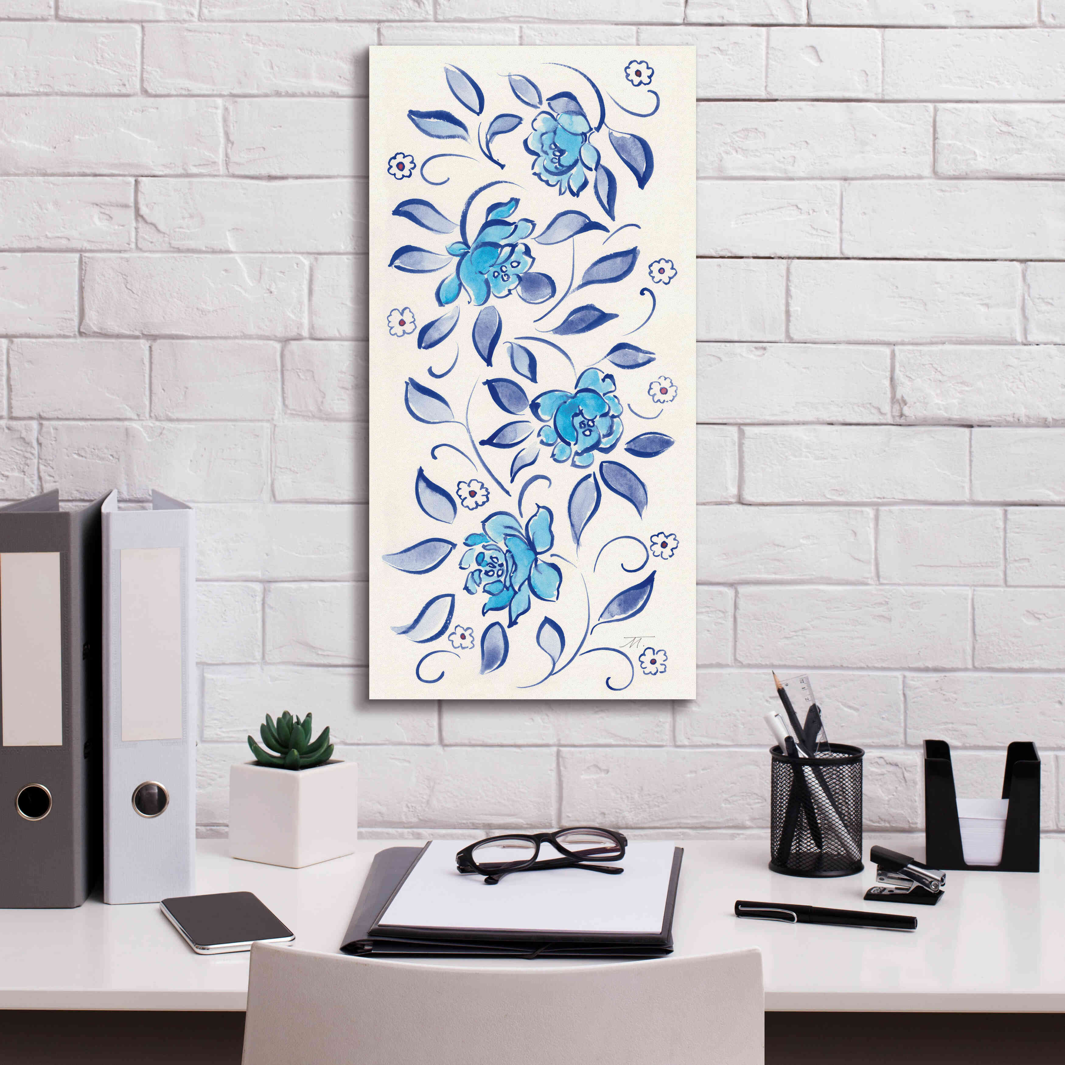 'Peacock Garden X' by Miranda Thomas, Giclee Canvas Wall Art,12x24