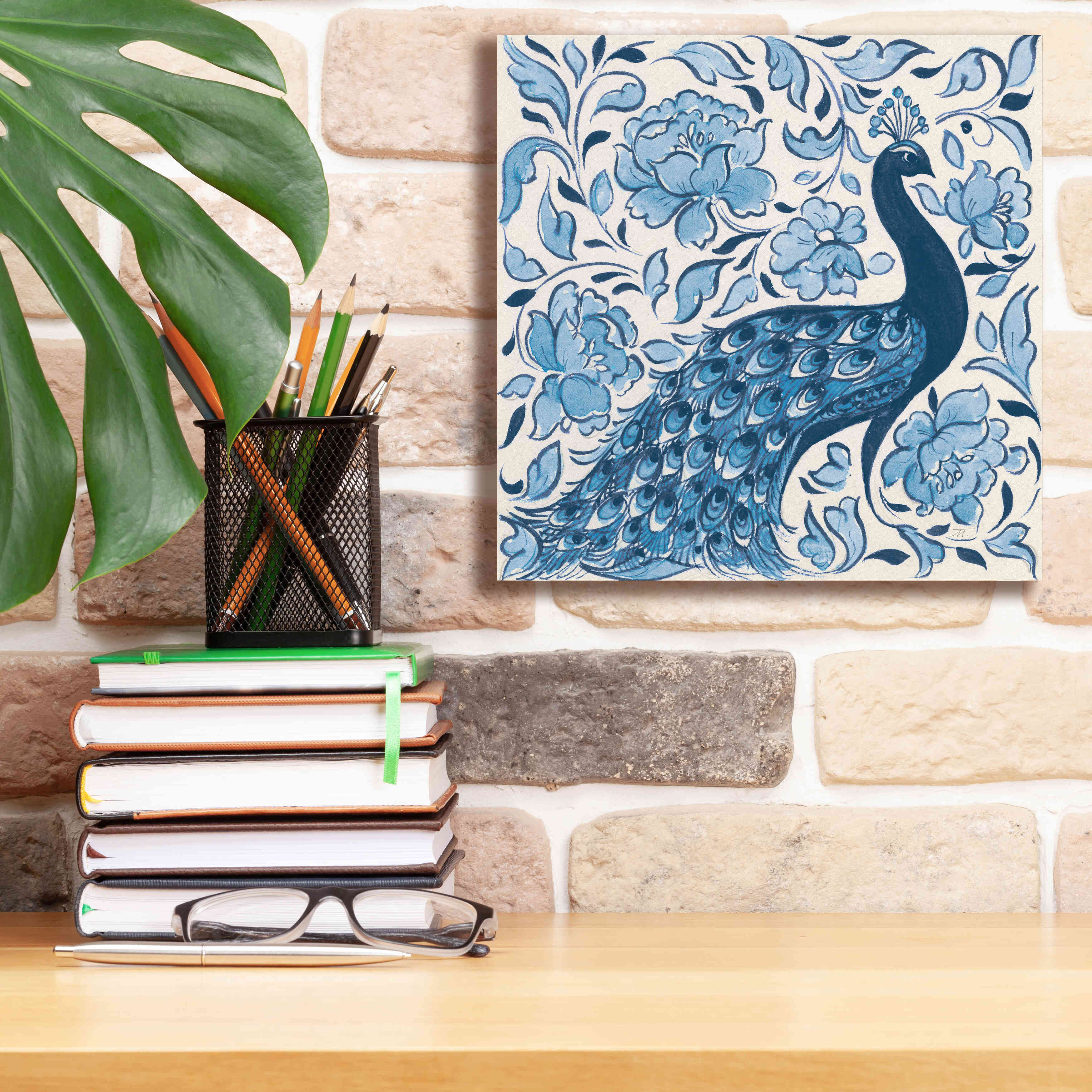 'Peacock Garden IV v2' by Miranda Thomas, Giclee Canvas Wall Art,12x12