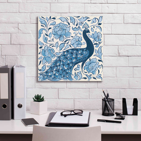 Image of 'Peacock Garden IV v2' by Miranda Thomas, Giclee Canvas Wall Art,18x18