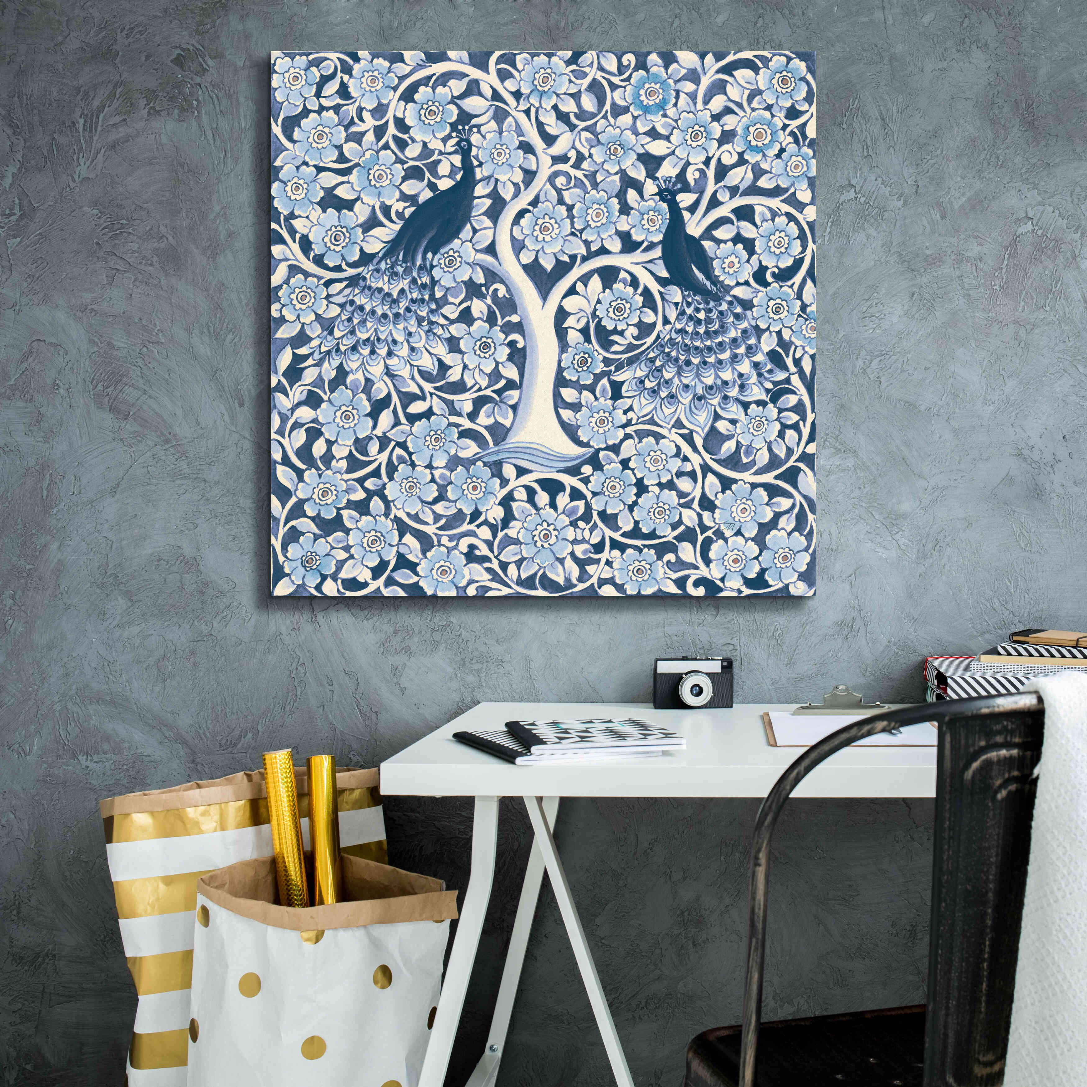 'Peacock Garden VII v2' by Miranda Thomas, Giclee Canvas Wall Art,26x26