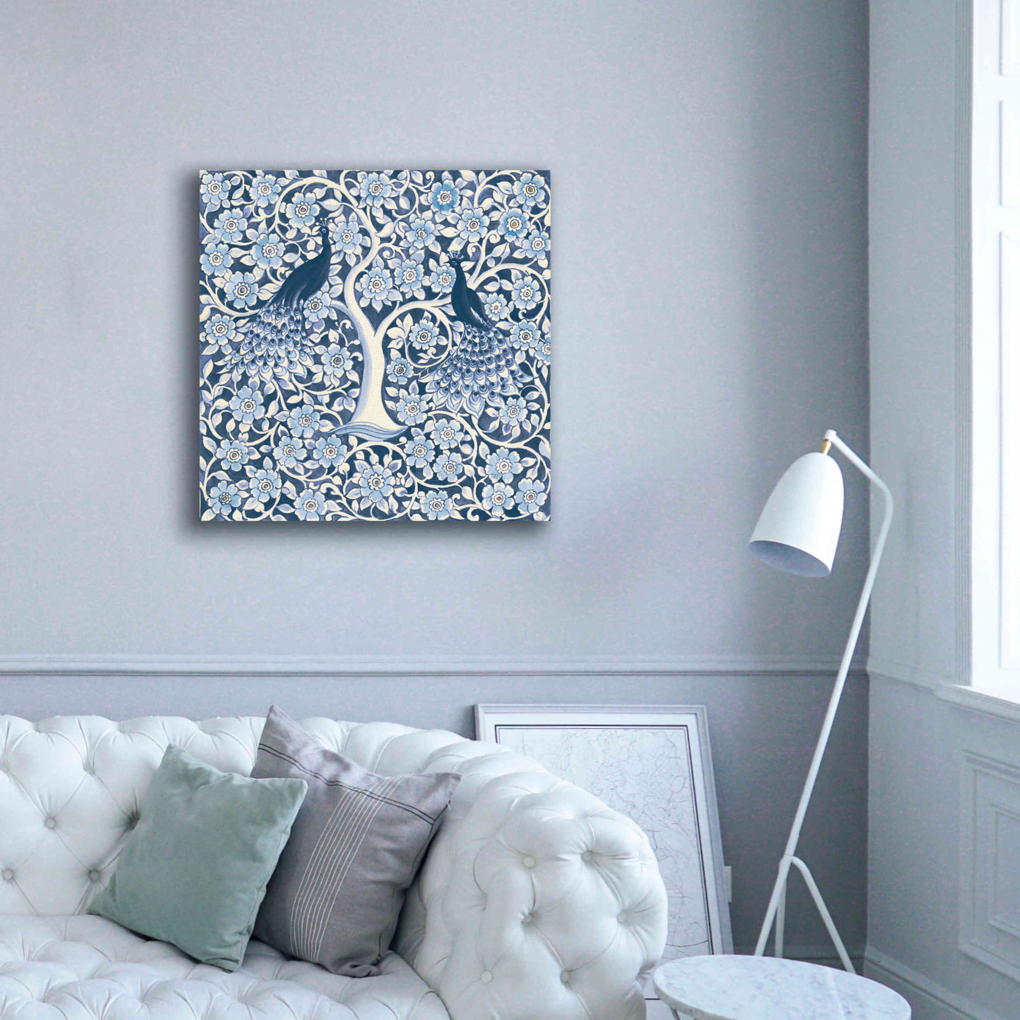 'Peacock Garden VII v2' by Miranda Thomas, Giclee Canvas Wall Art,37x37