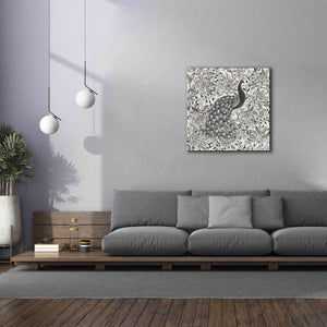 'Peacock Garden III BW' by Miranda Thomas, Giclee Canvas Wall Art,37x37