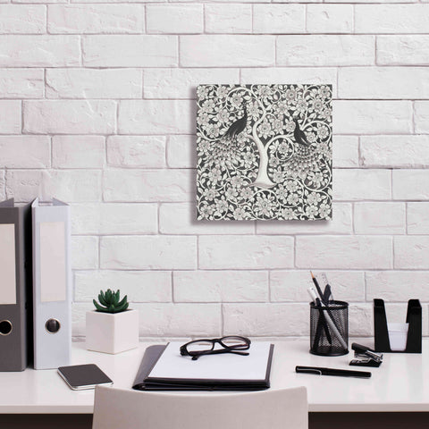 Image of 'Peacock Garden VII BW' by Miranda Thomas, Giclee Canvas Wall Art,12x12