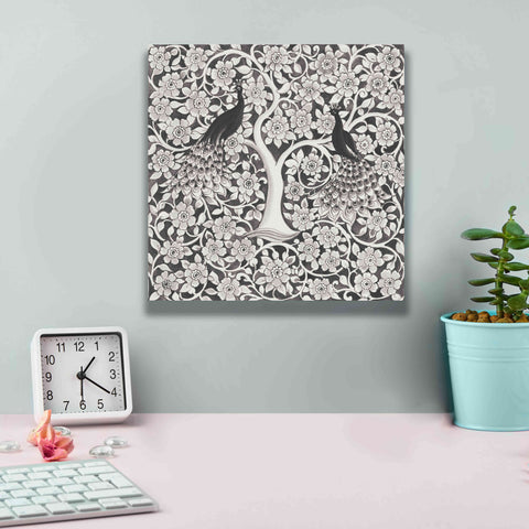 Image of 'Peacock Garden VII BW' by Miranda Thomas, Giclee Canvas Wall Art,12x12