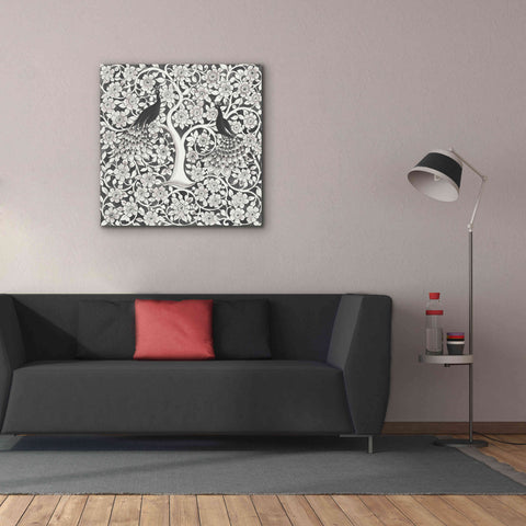 Image of 'Peacock Garden VII BW' by Miranda Thomas, Giclee Canvas Wall Art,37x37