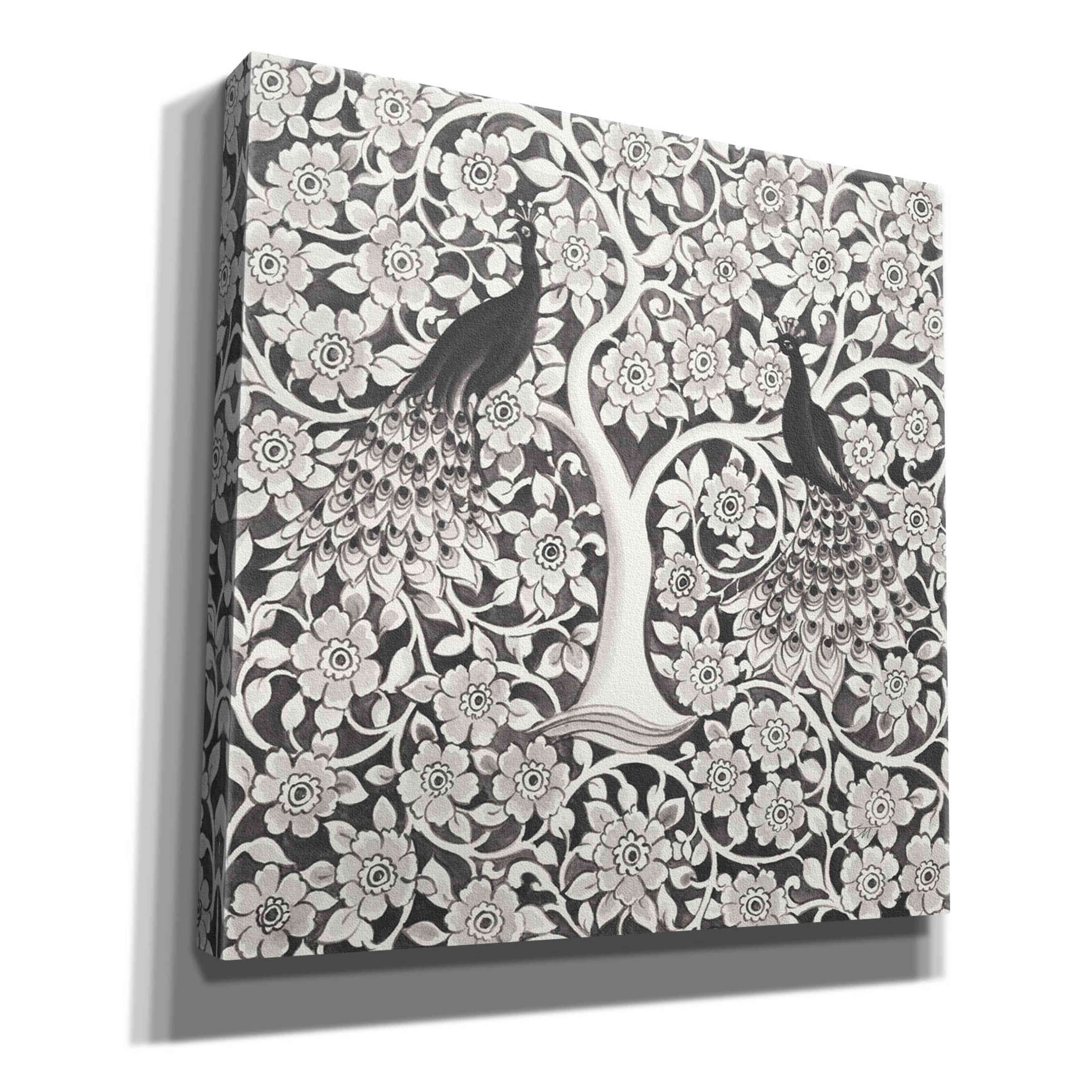'Peacock Garden VII BW' by Miranda Thomas, Giclee Canvas Wall Art