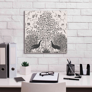 'Peacock Garden VIII BW' by Miranda Thomas, Giclee Canvas Wall Art,18x18