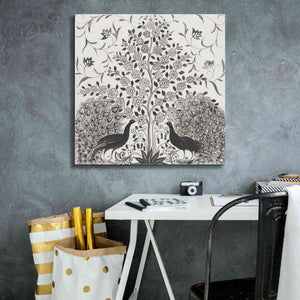 'Peacock Garden VIII BW' by Miranda Thomas, Giclee Canvas Wall Art,26x26