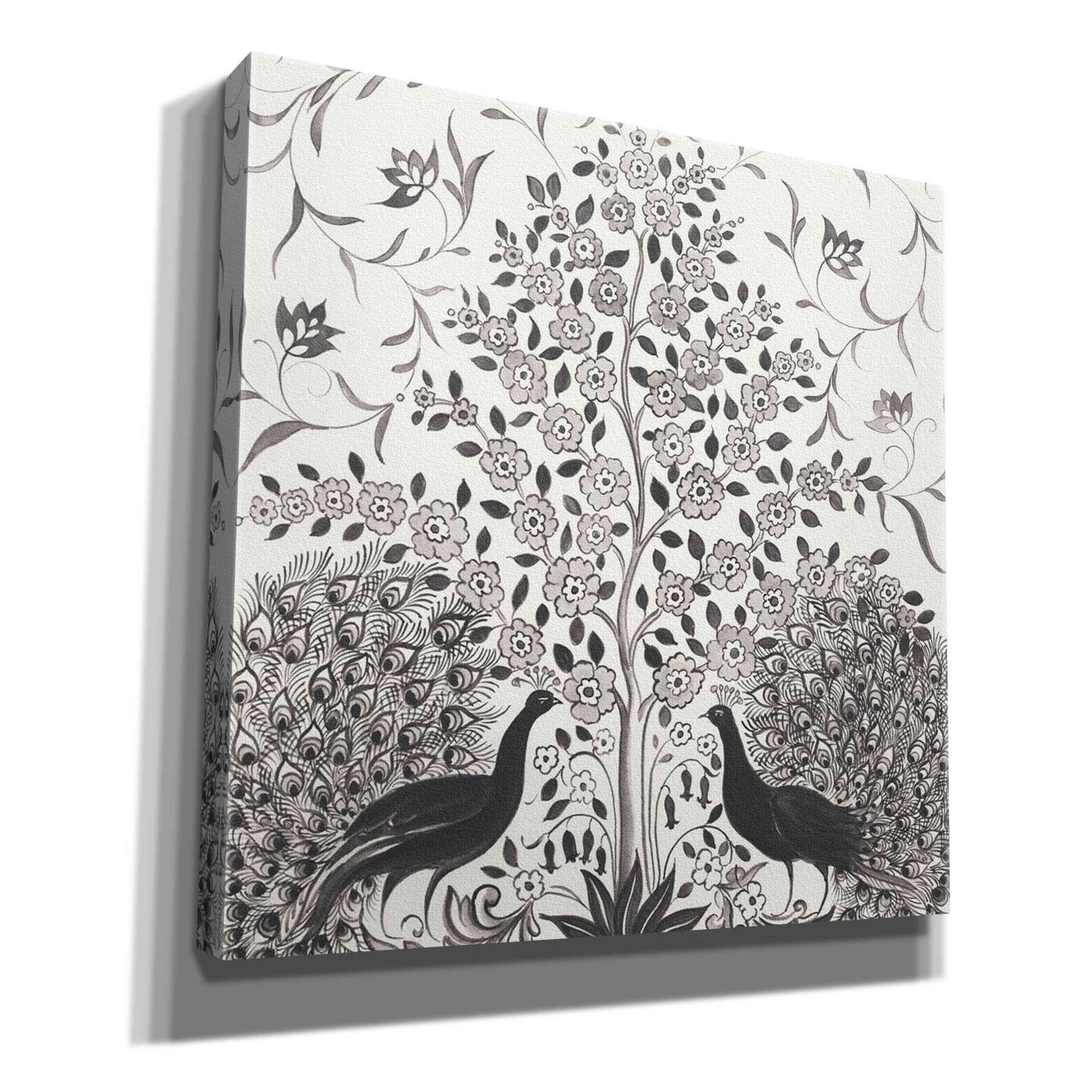 'Peacock Garden VIII BW' by Miranda Thomas, Giclee Canvas Wall Art