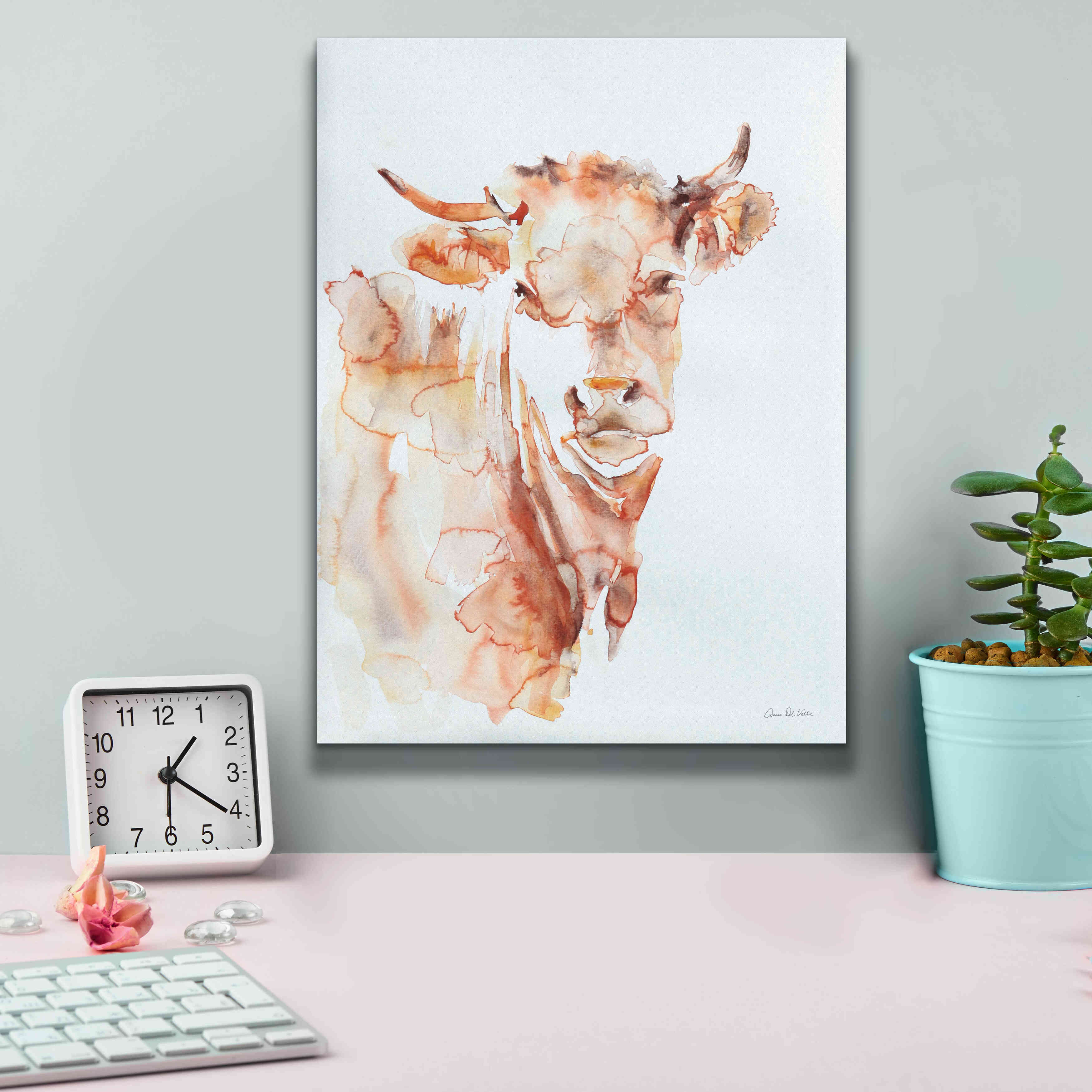 'Village Cow' by Alan Majchrowicz, Giclee Canvas Wall Art,12x16