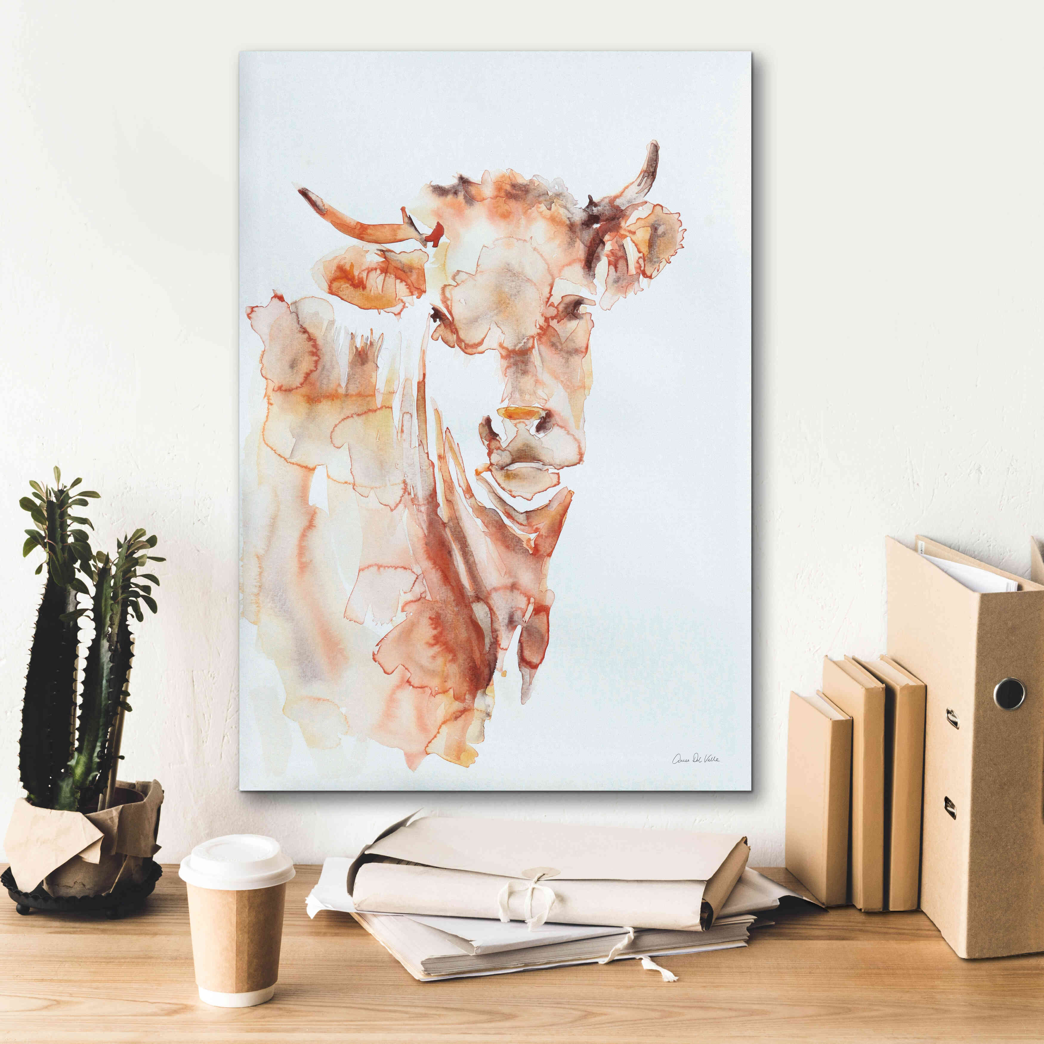 'Village Cow' by Alan Majchrowicz, Giclee Canvas Wall Art,18x26