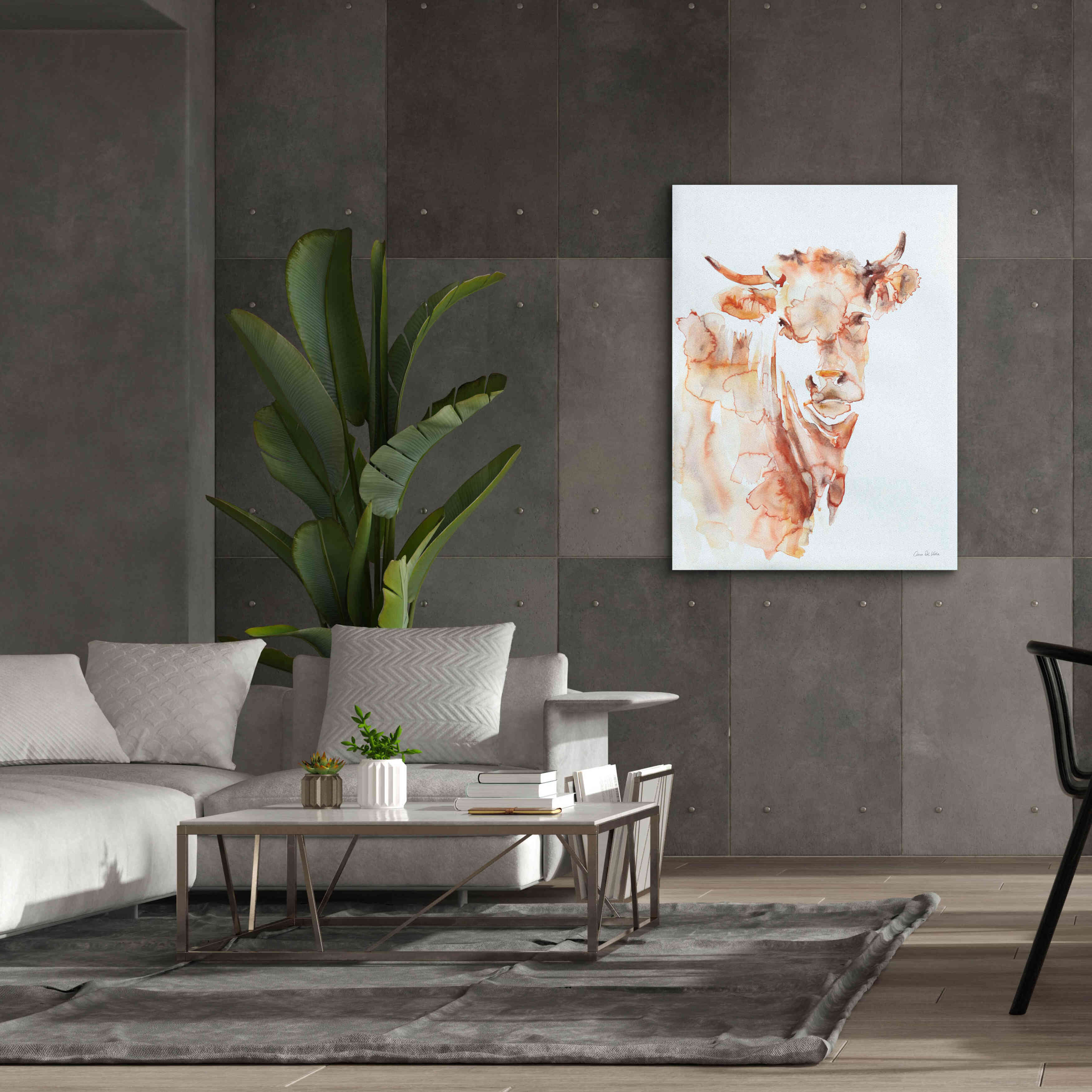 'Village Cow' by Alan Majchrowicz, Giclee Canvas Wall Art,40x54