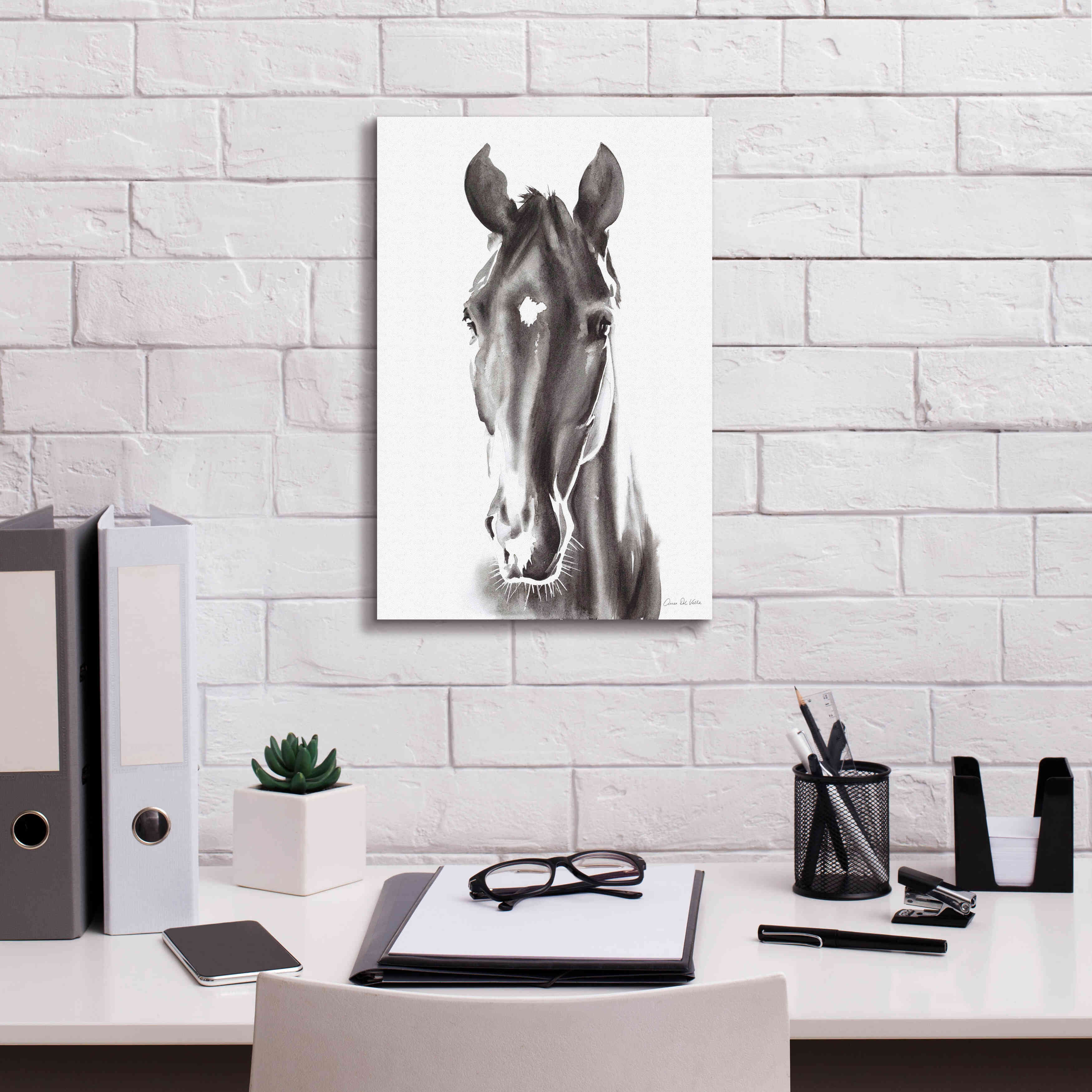 'Le Cheval Noir' by Alan Majchrowicz, Giclee Canvas Wall Art,12x18