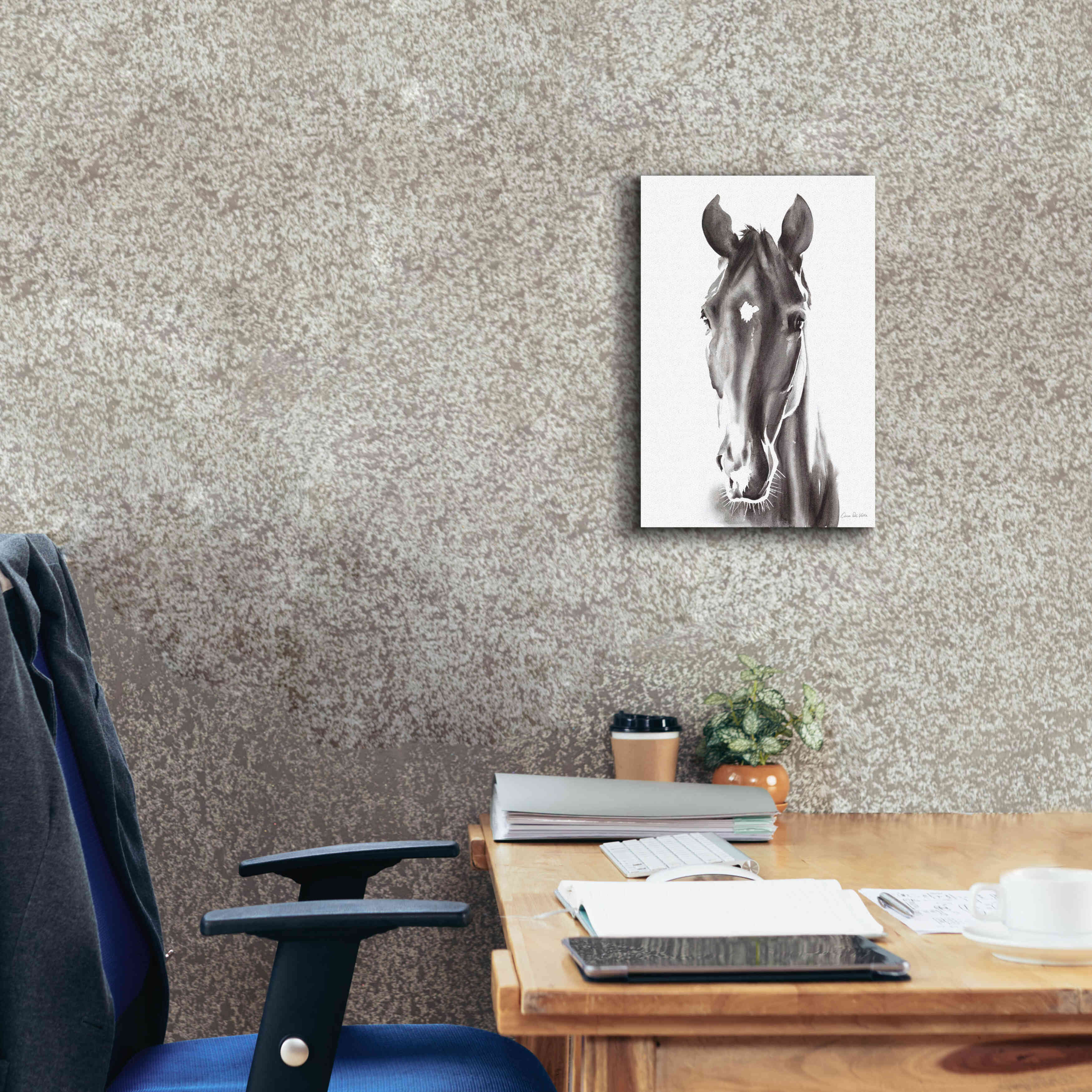 'Le Cheval Noir' by Alan Majchrowicz, Giclee Canvas Wall Art,12x18