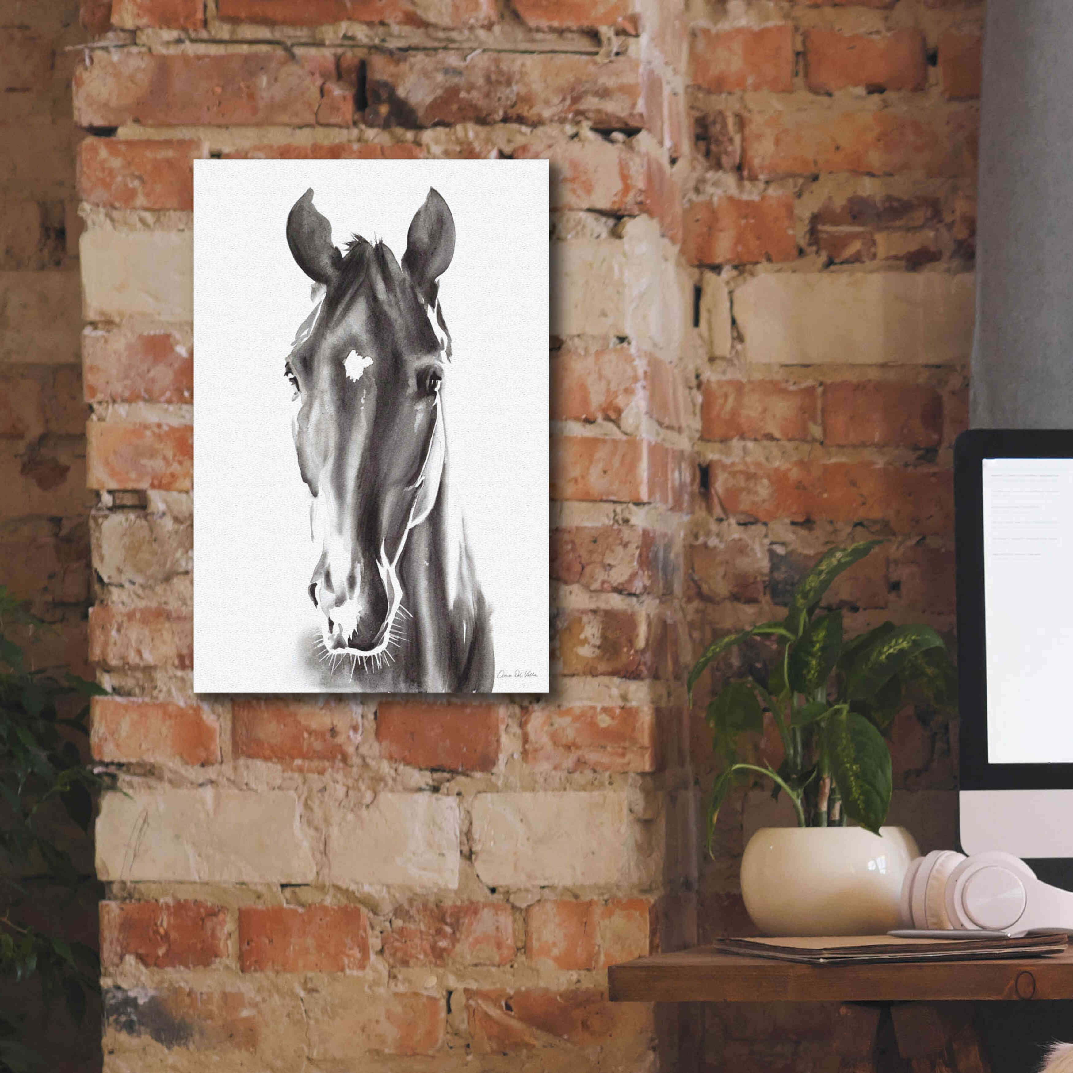 'Le Cheval Noir' by Alan Majchrowicz, Giclee Canvas Wall Art,12x18