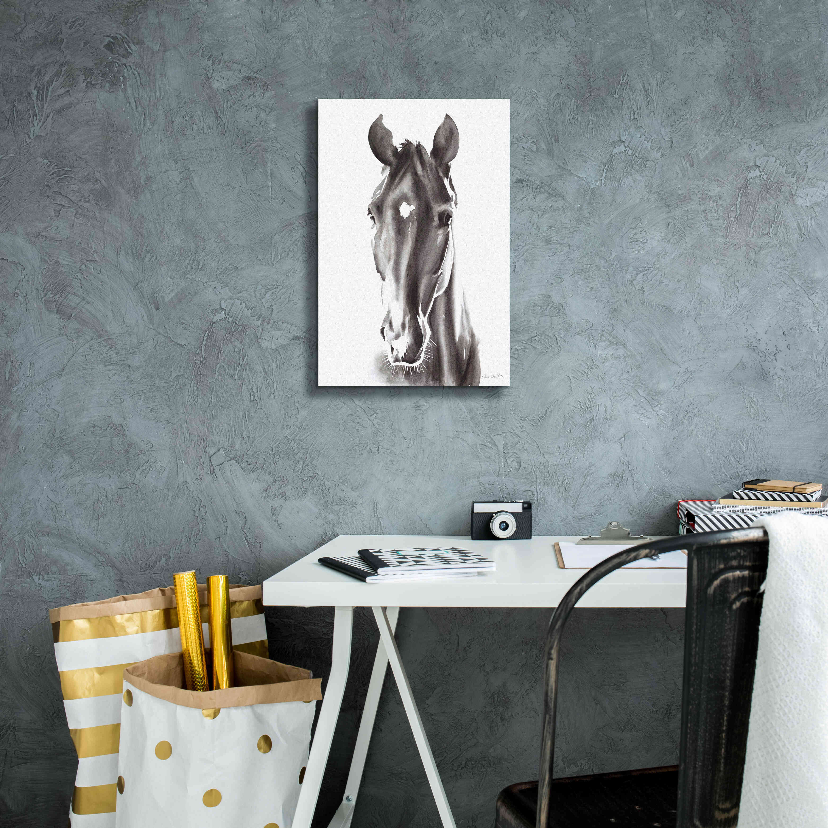 'Le Cheval Noir' by Alan Majchrowicz, Giclee Canvas Wall Art,12x18