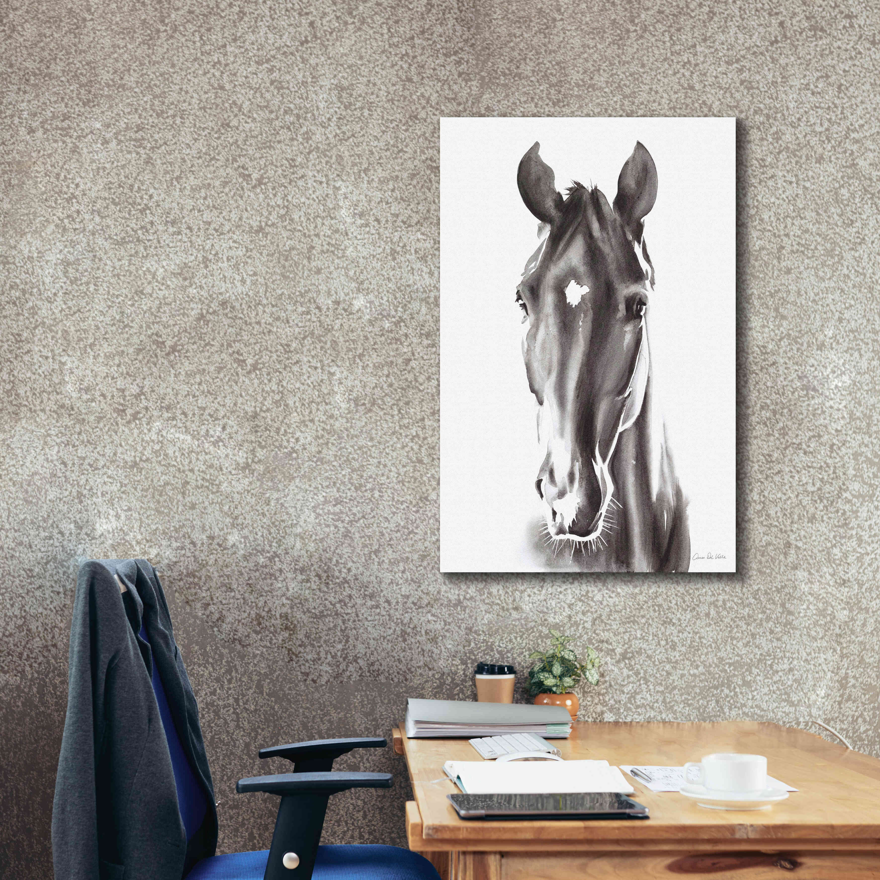 'Le Cheval Noir' by Alan Majchrowicz, Giclee Canvas Wall Art,26x40
