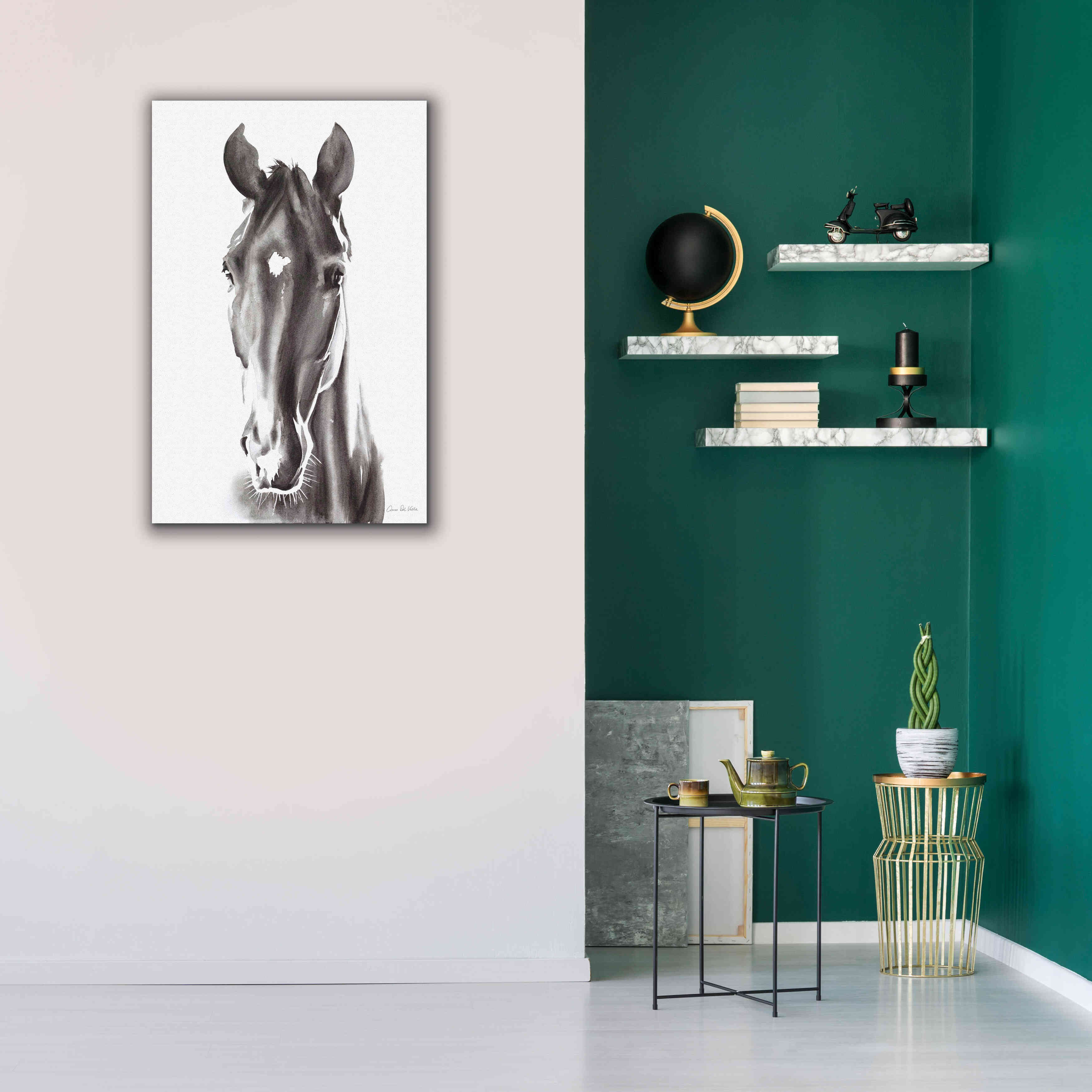 'Le Cheval Noir' by Alan Majchrowicz, Giclee Canvas Wall Art,26x40