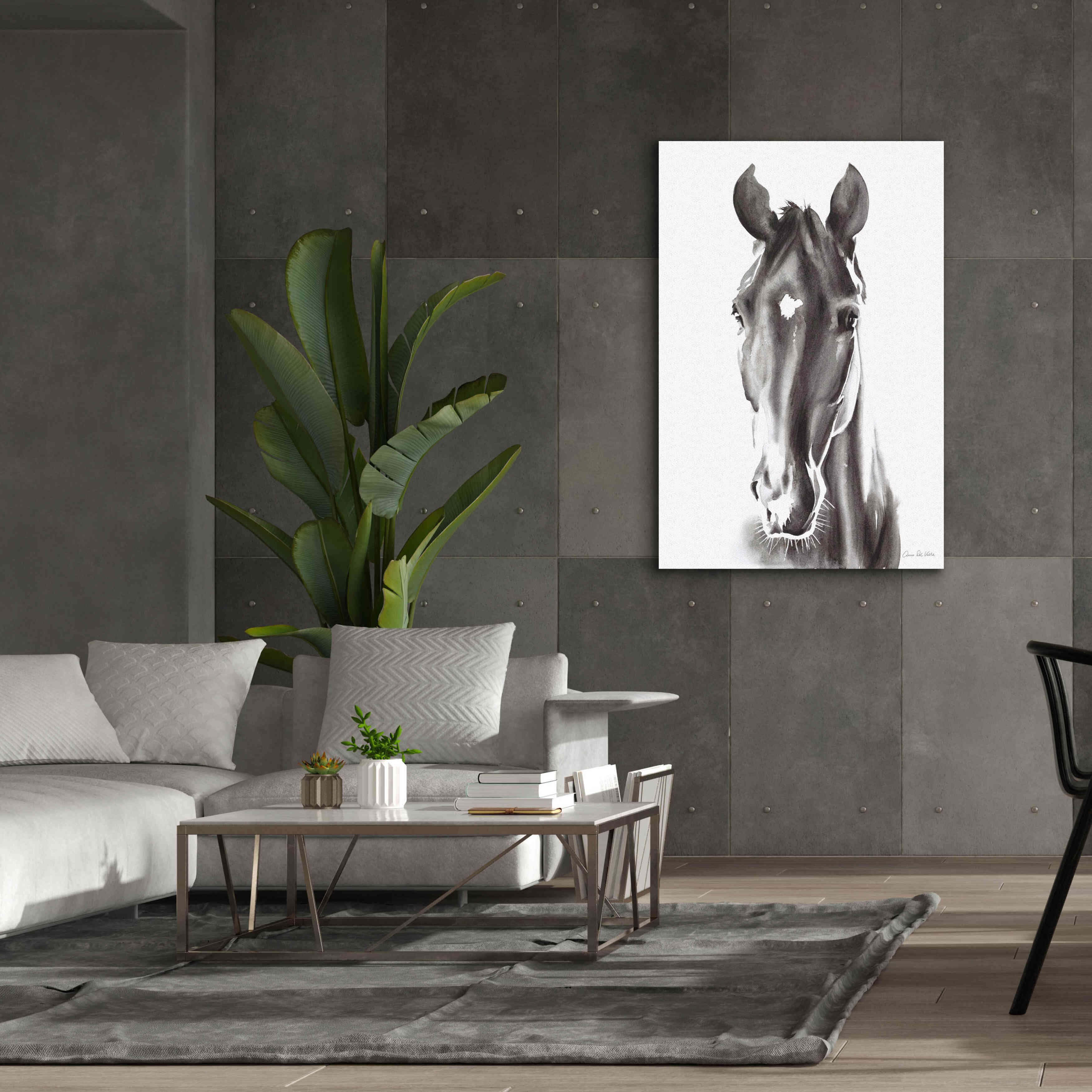 'Le Cheval Noir' by Alan Majchrowicz, Giclee Canvas Wall Art,40x60