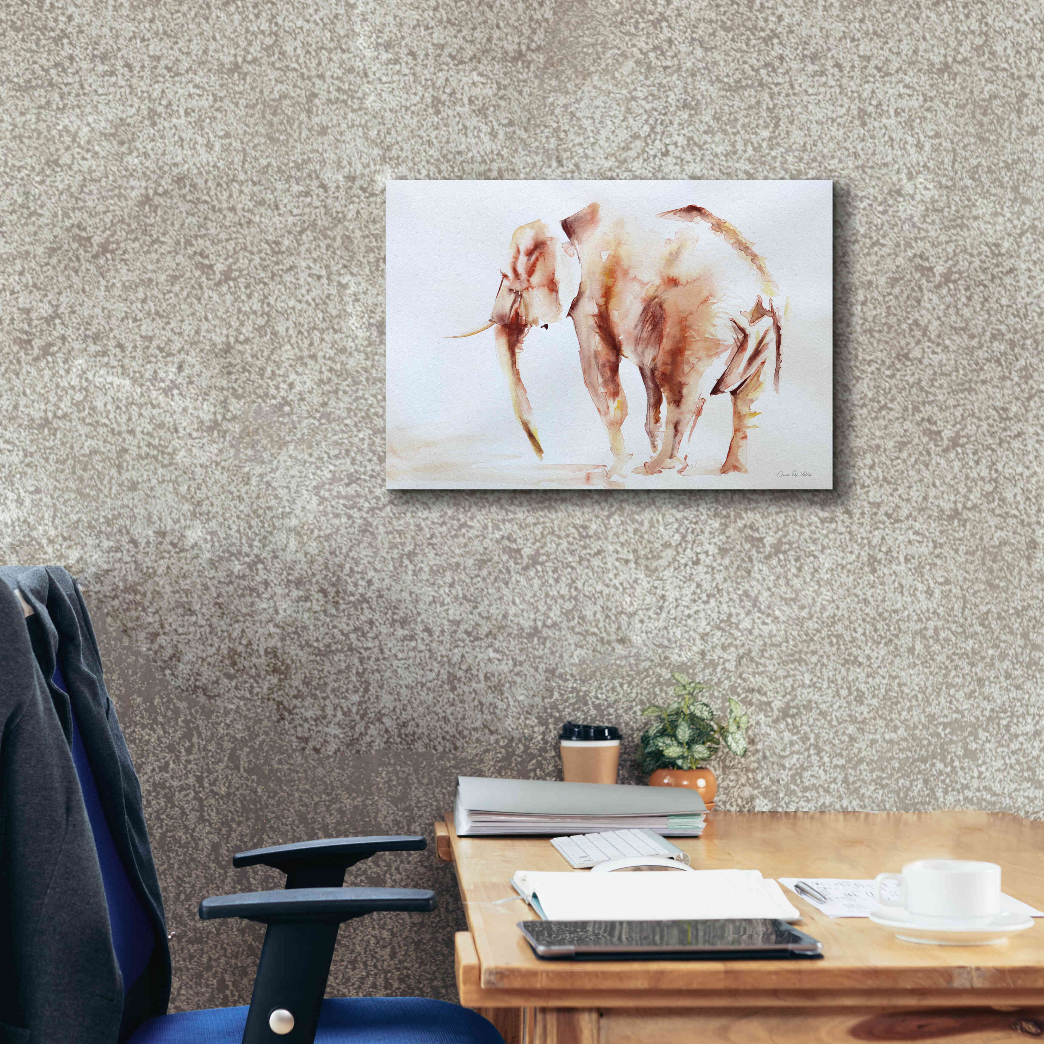 'Lone Elephant' by Alan Majchrowicz, Giclee Canvas Wall Art,26x18