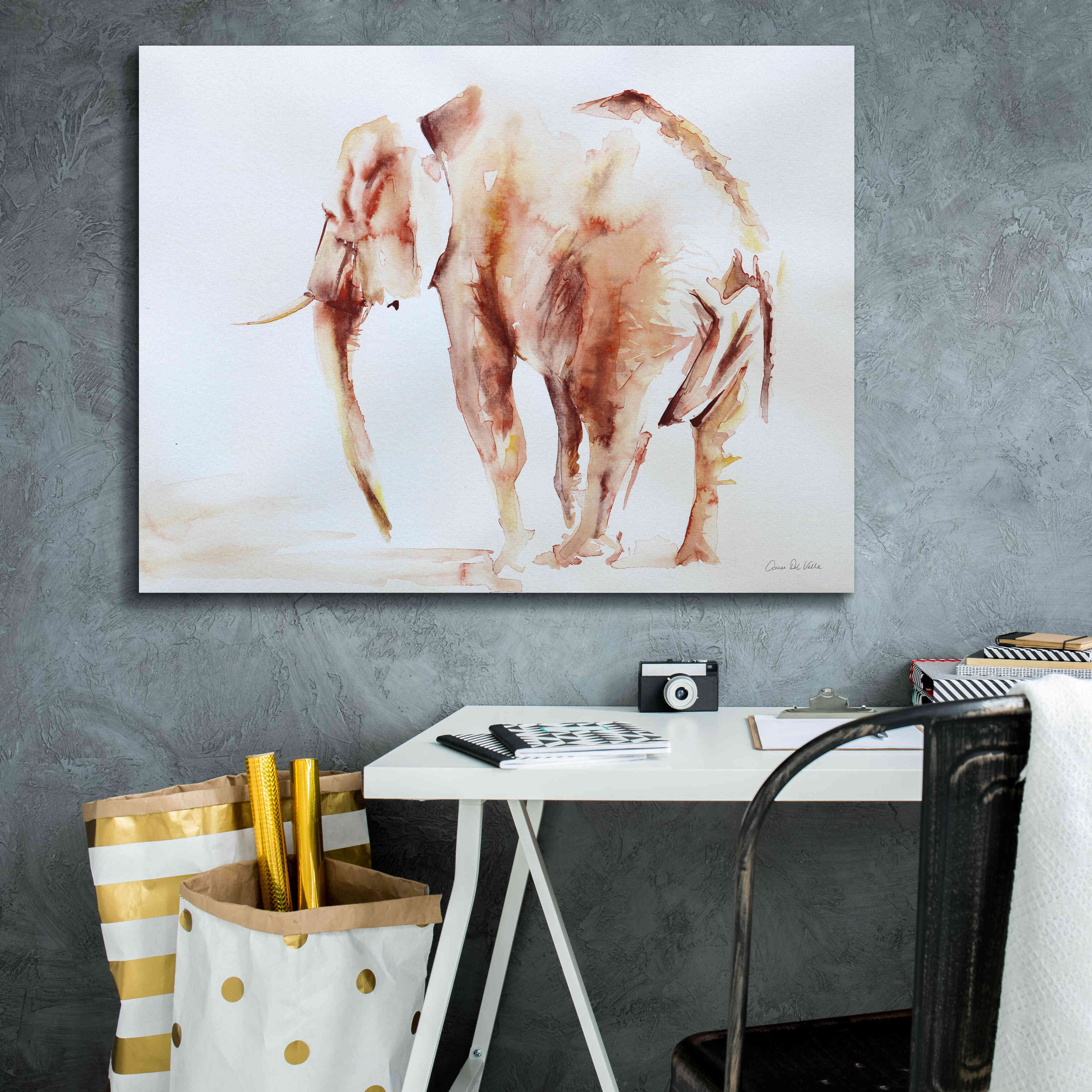 'Lone Elephant' by Alan Majchrowicz, Giclee Canvas Wall Art,34x26