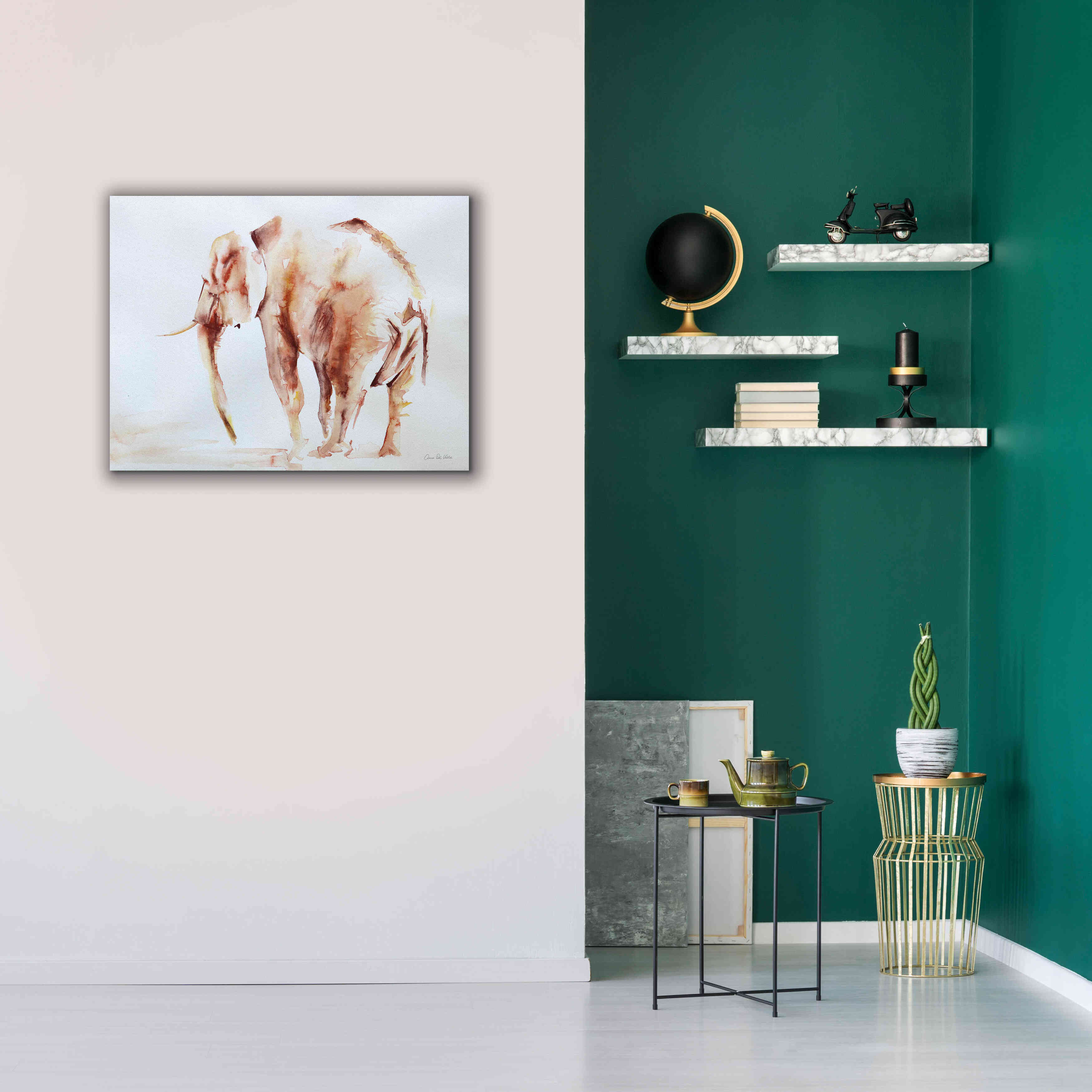 'Lone Elephant' by Alan Majchrowicz, Giclee Canvas Wall Art,34x26