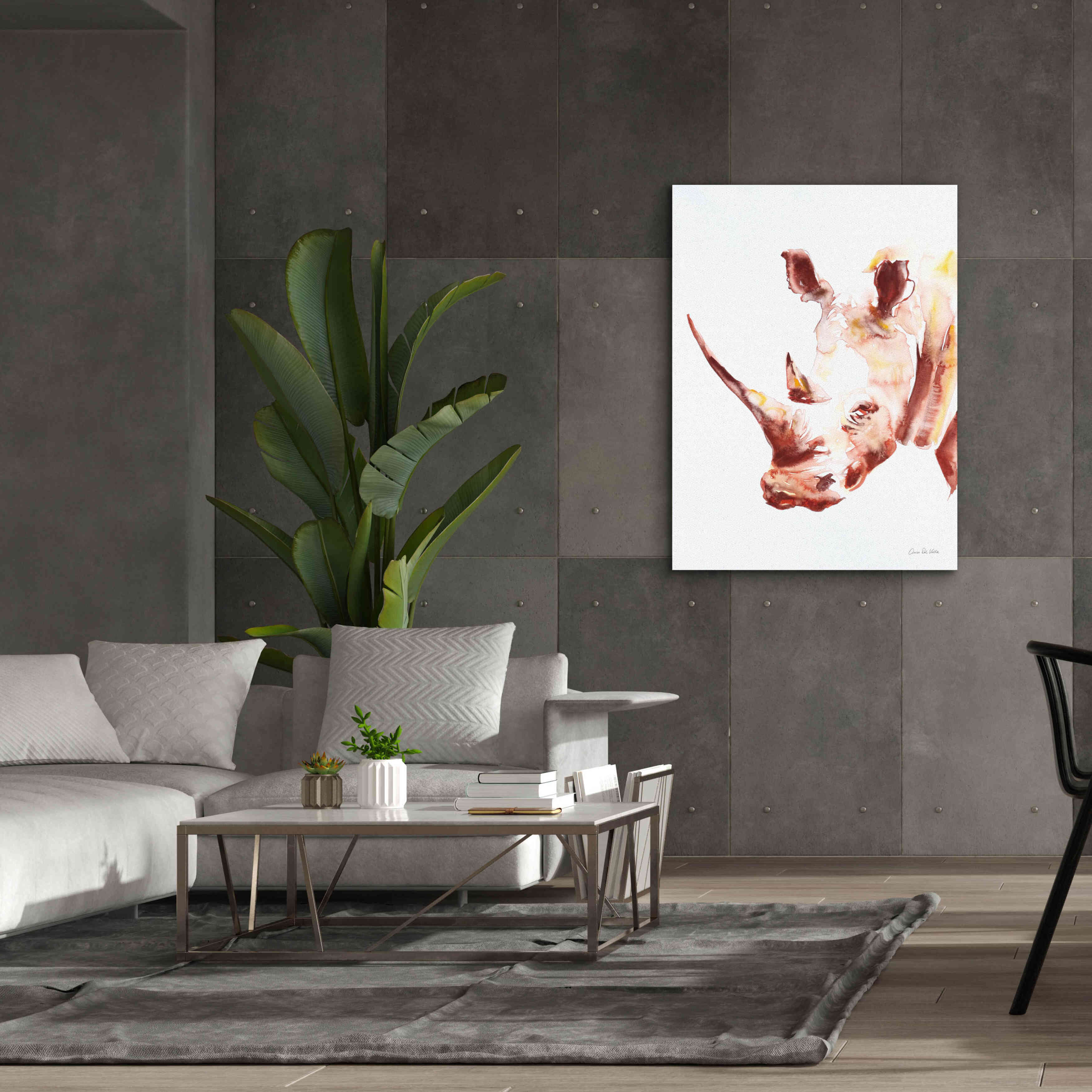 'Rhino' by Alan Majchrowicz, Giclee Canvas Wall Art,40x54